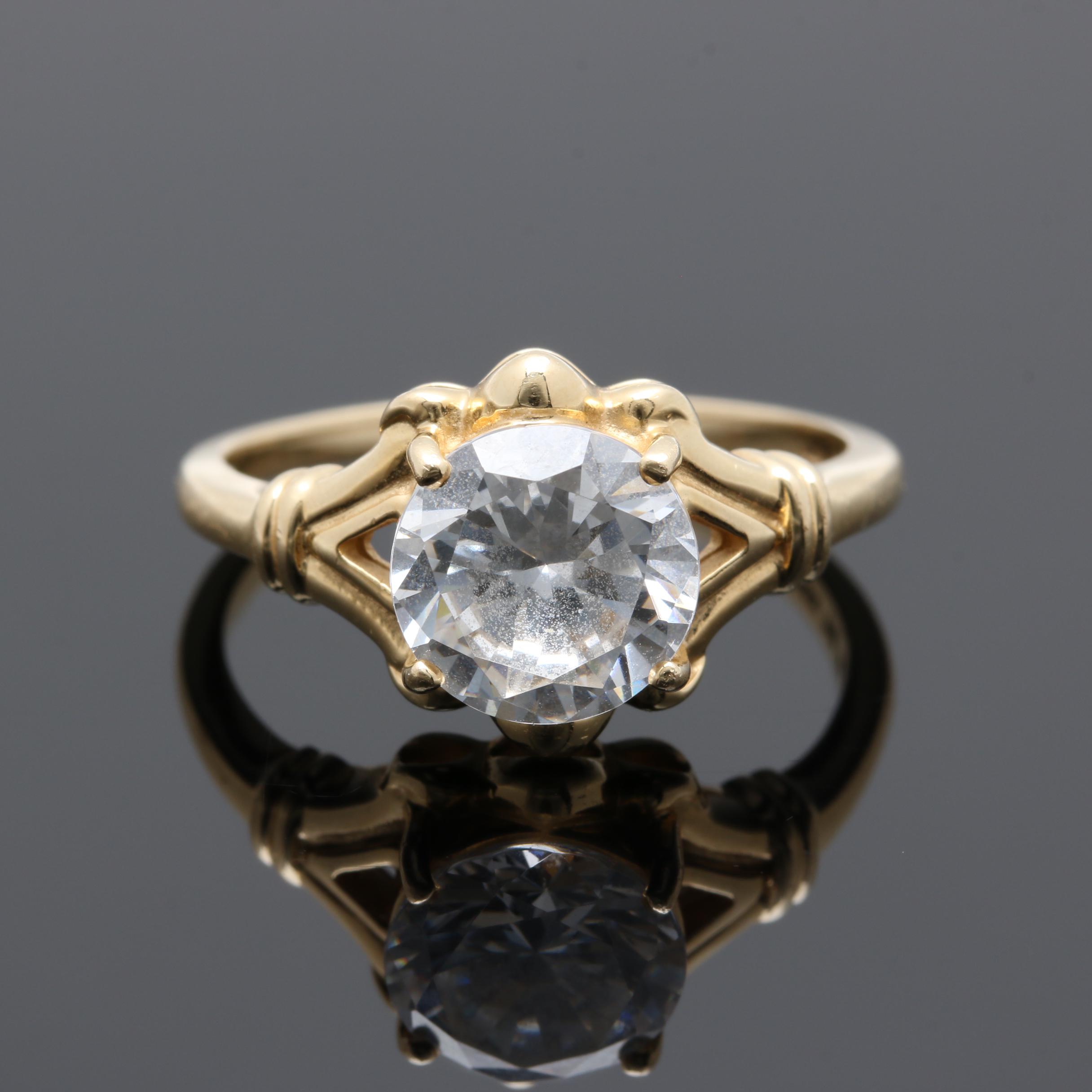 14K Yellow Gold Cubic Zirconia Ring | EBTH