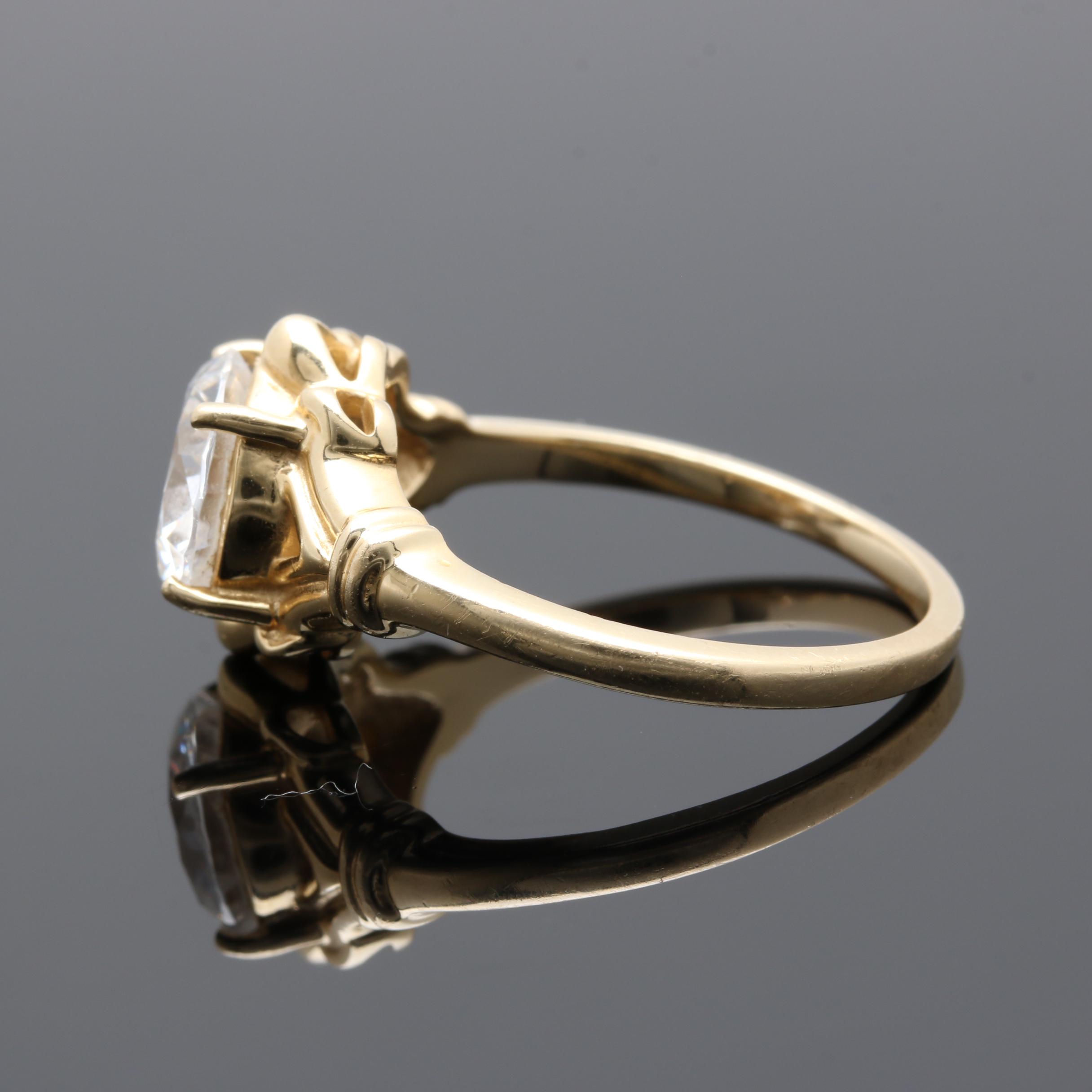 14K Yellow Gold Cubic Zirconia Ring EBTH