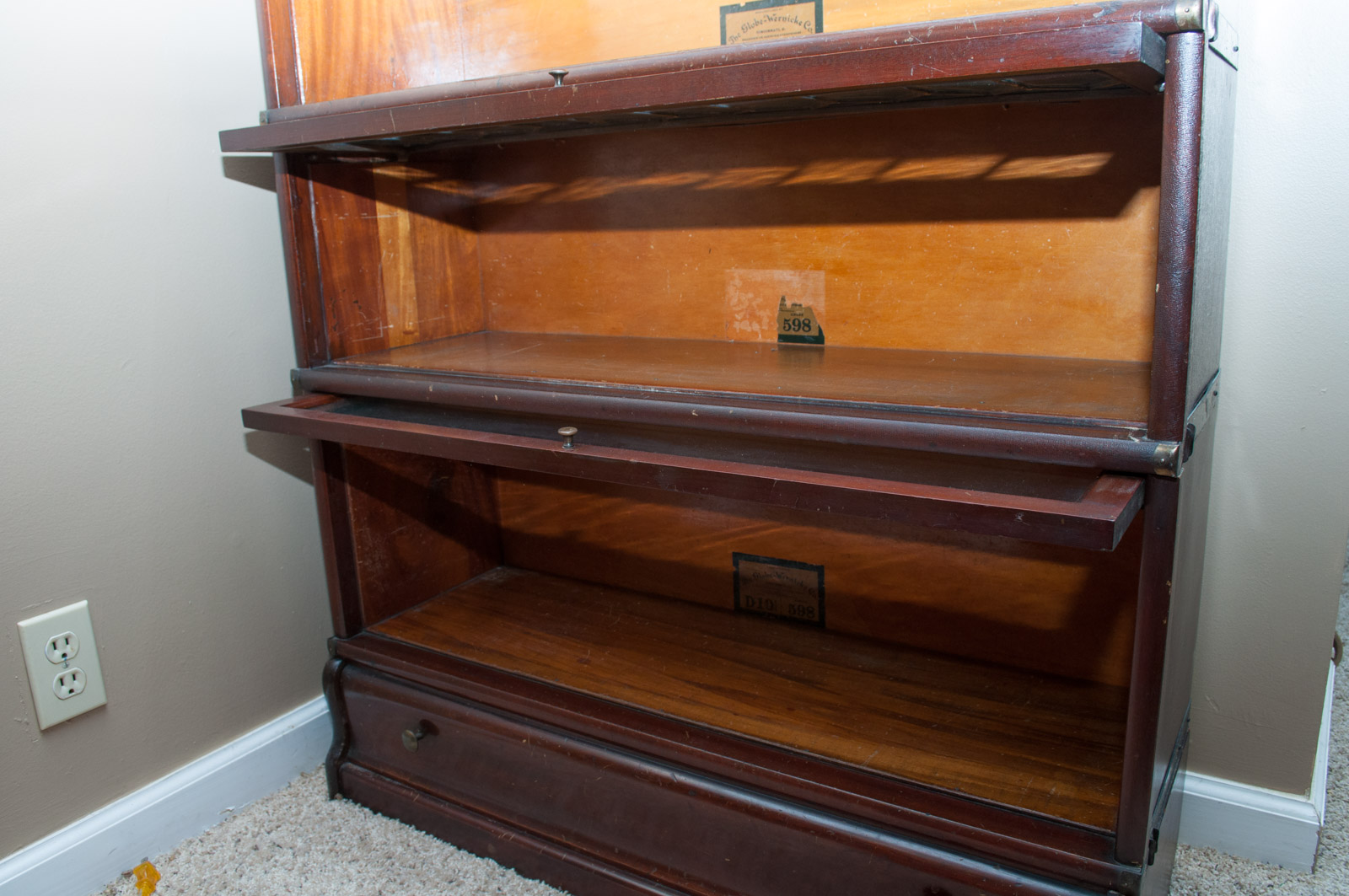 Antique GlobeWernicke Barrister's Bookcase with Drawer Base EBTH