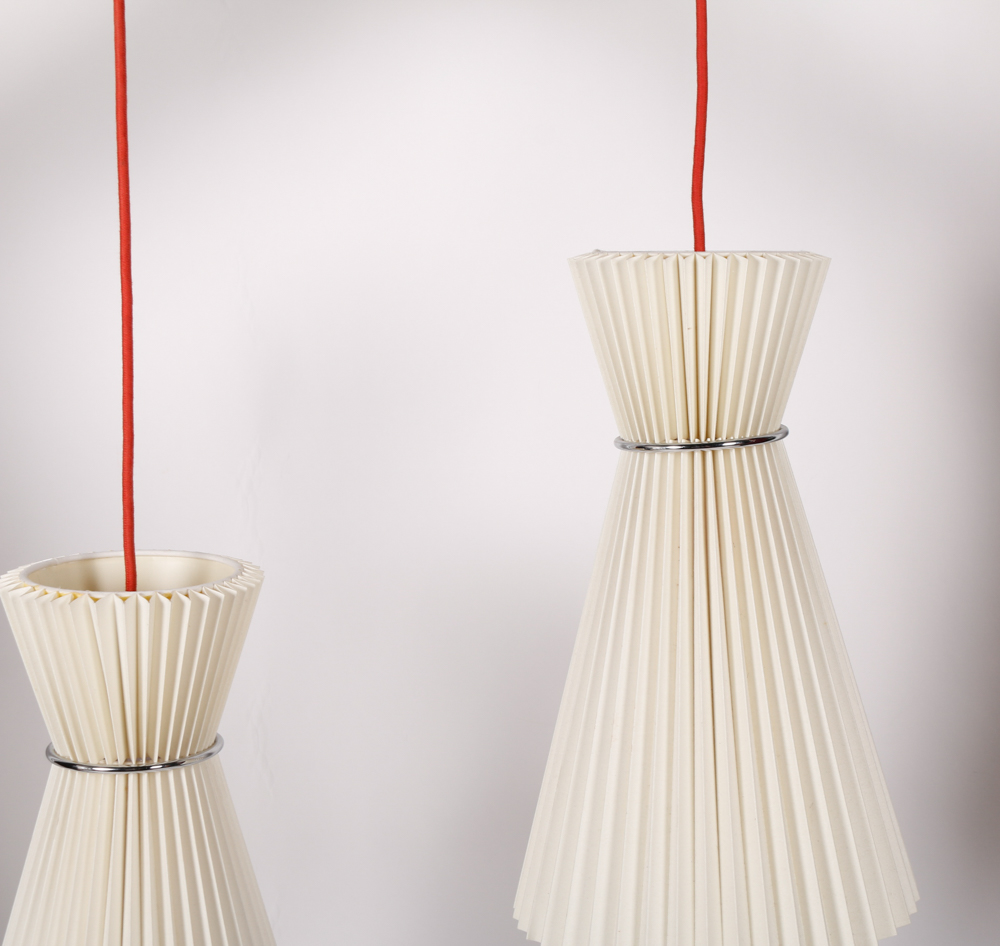 Pendant Lights With Pleated Paper Shades EBTH