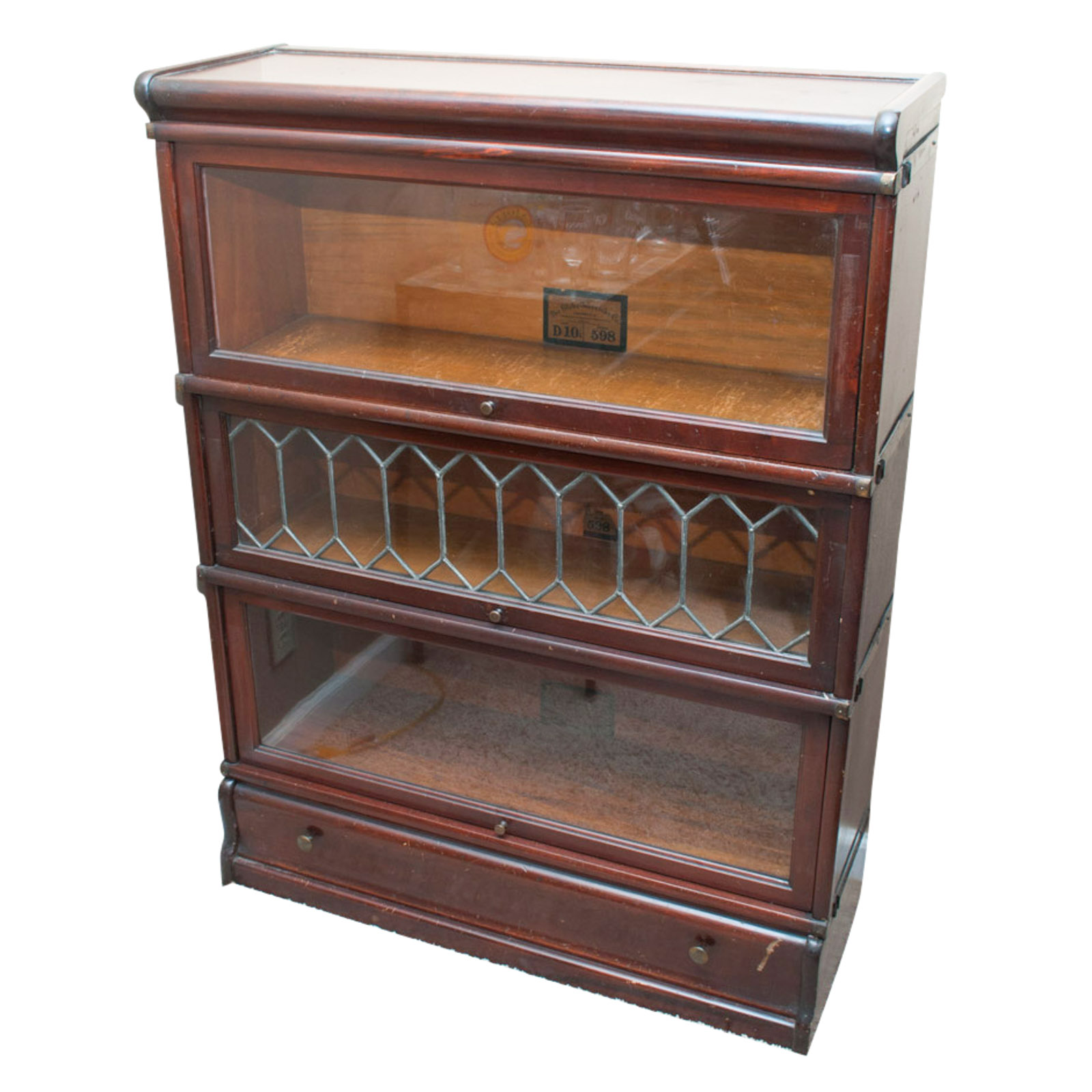 Antique GlobeWernicke Barrister's Bookcase with Drawer Base EBTH