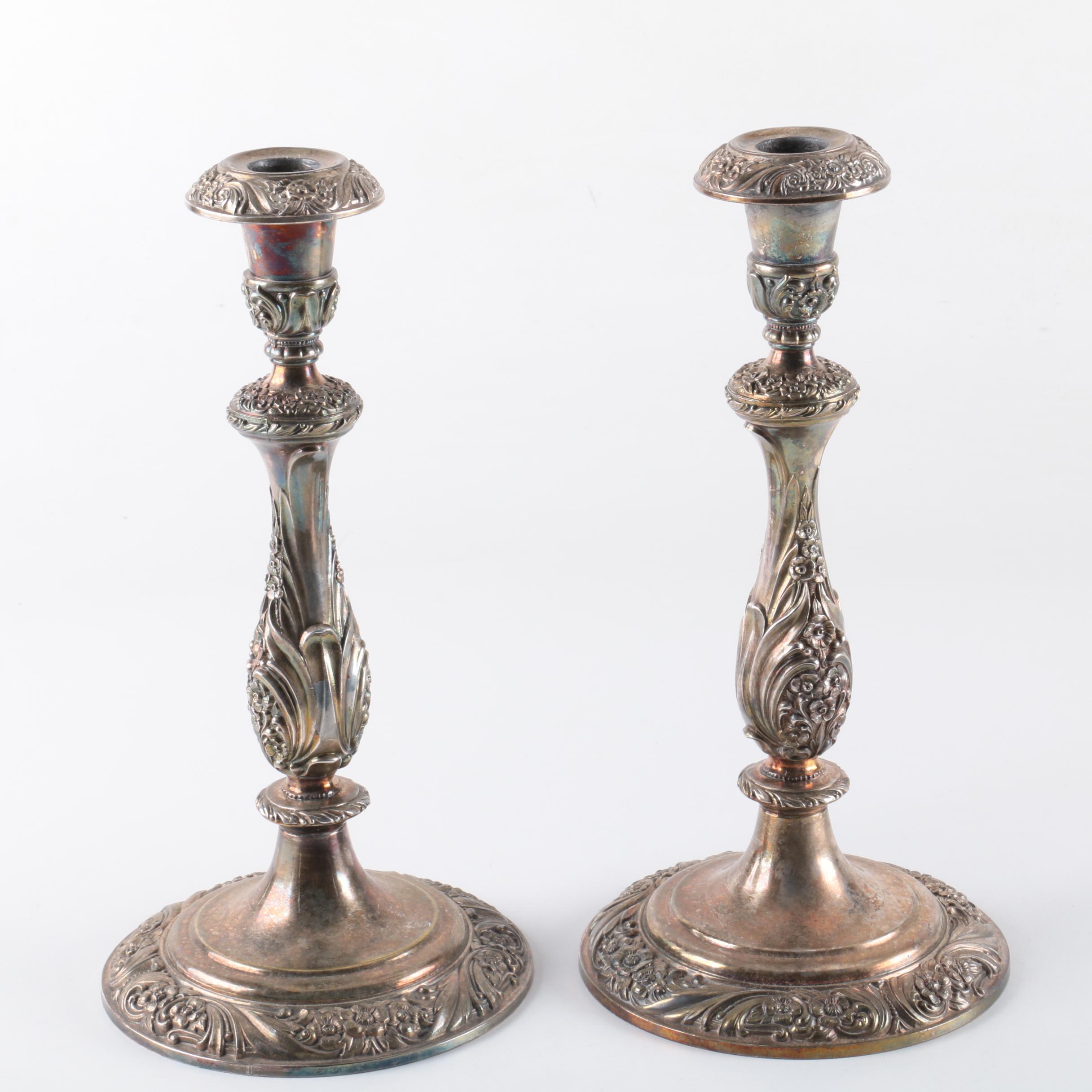 1847 Rogers Bros. "Heritage" Silver Plate Candlesticks EBTH