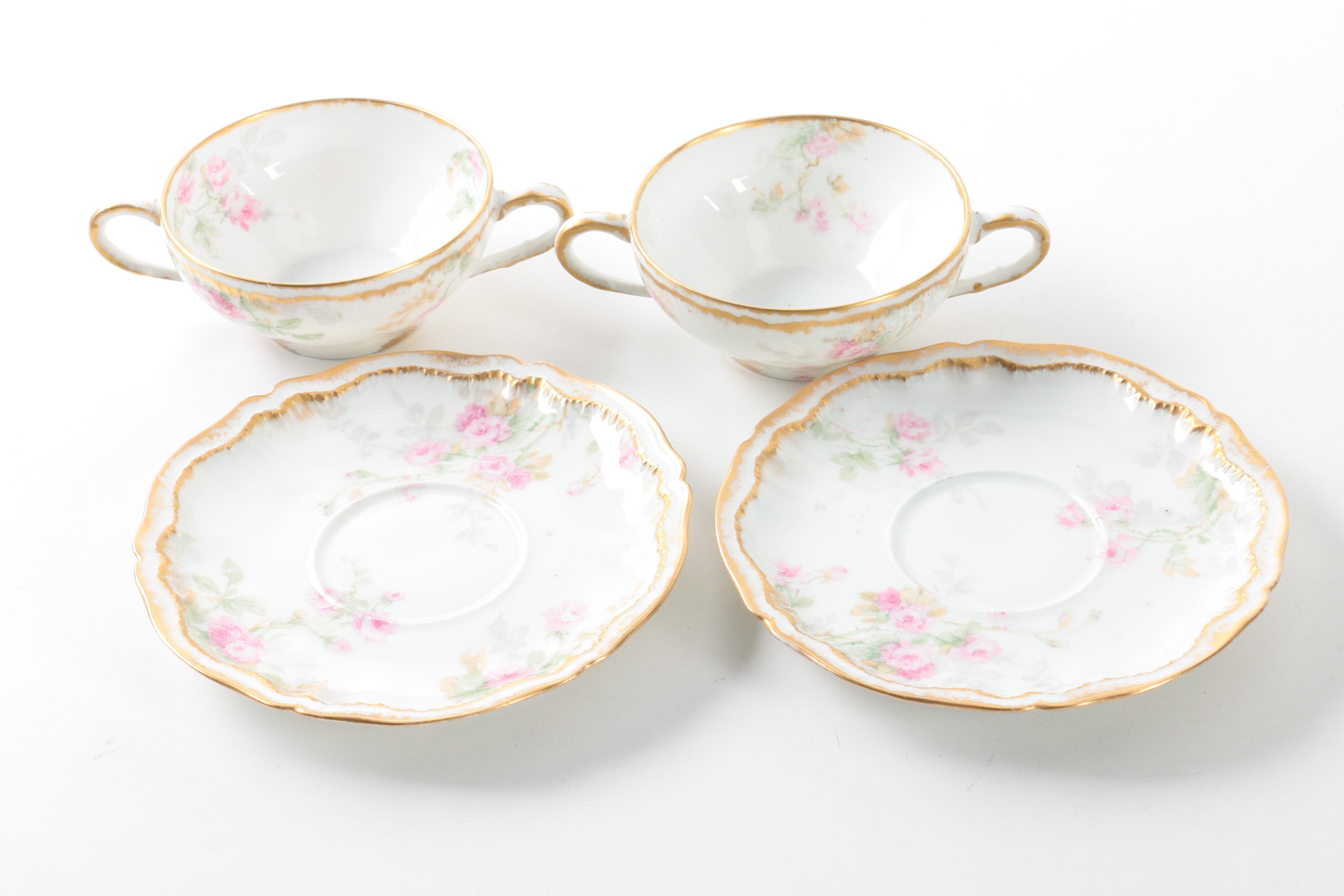 Théodore Haviland Limoges Bouillon Cup and Saucer Pair EBTH