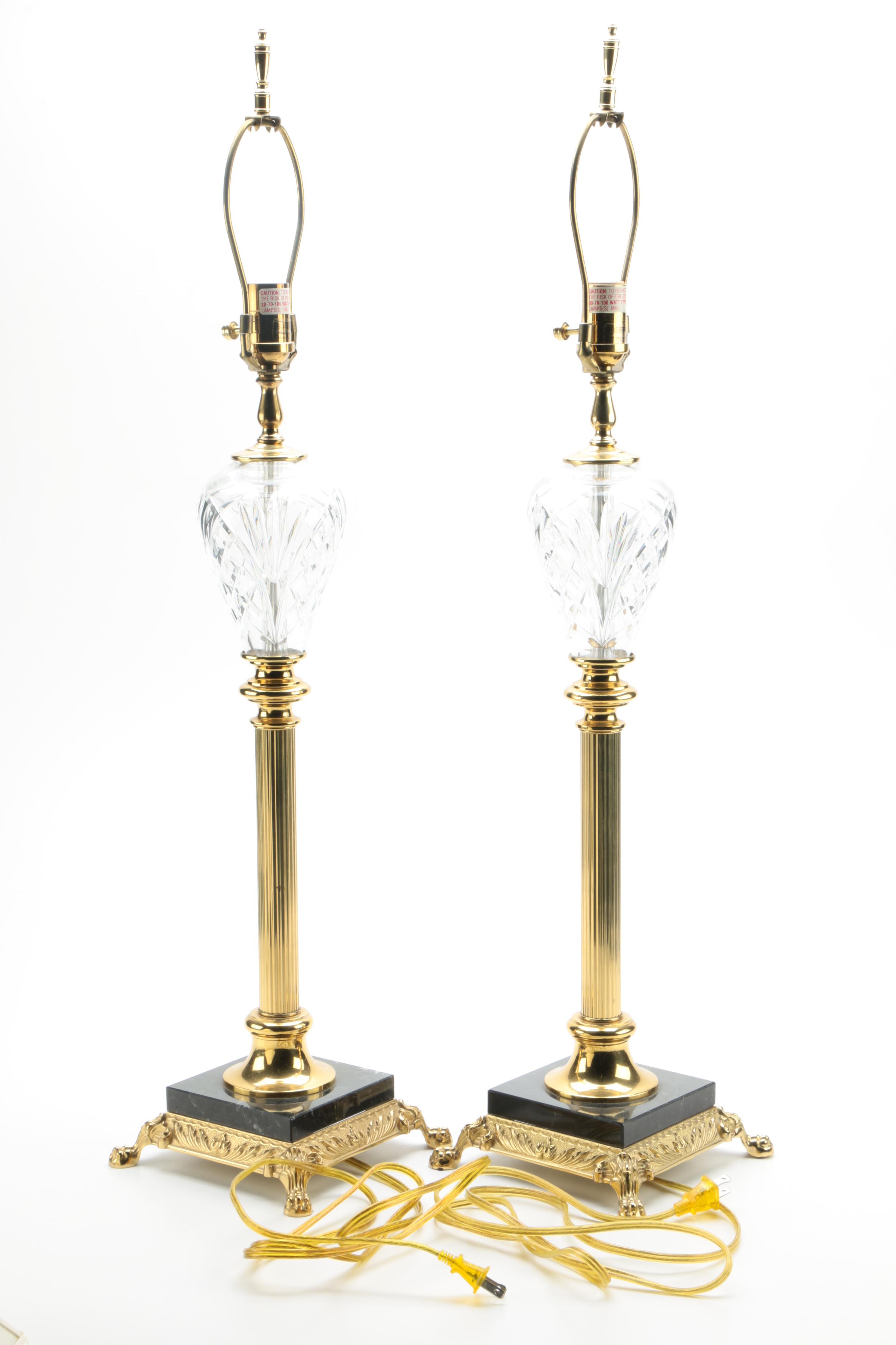 Waterford Crystal "Marlow" Buffet Lamps EBTH