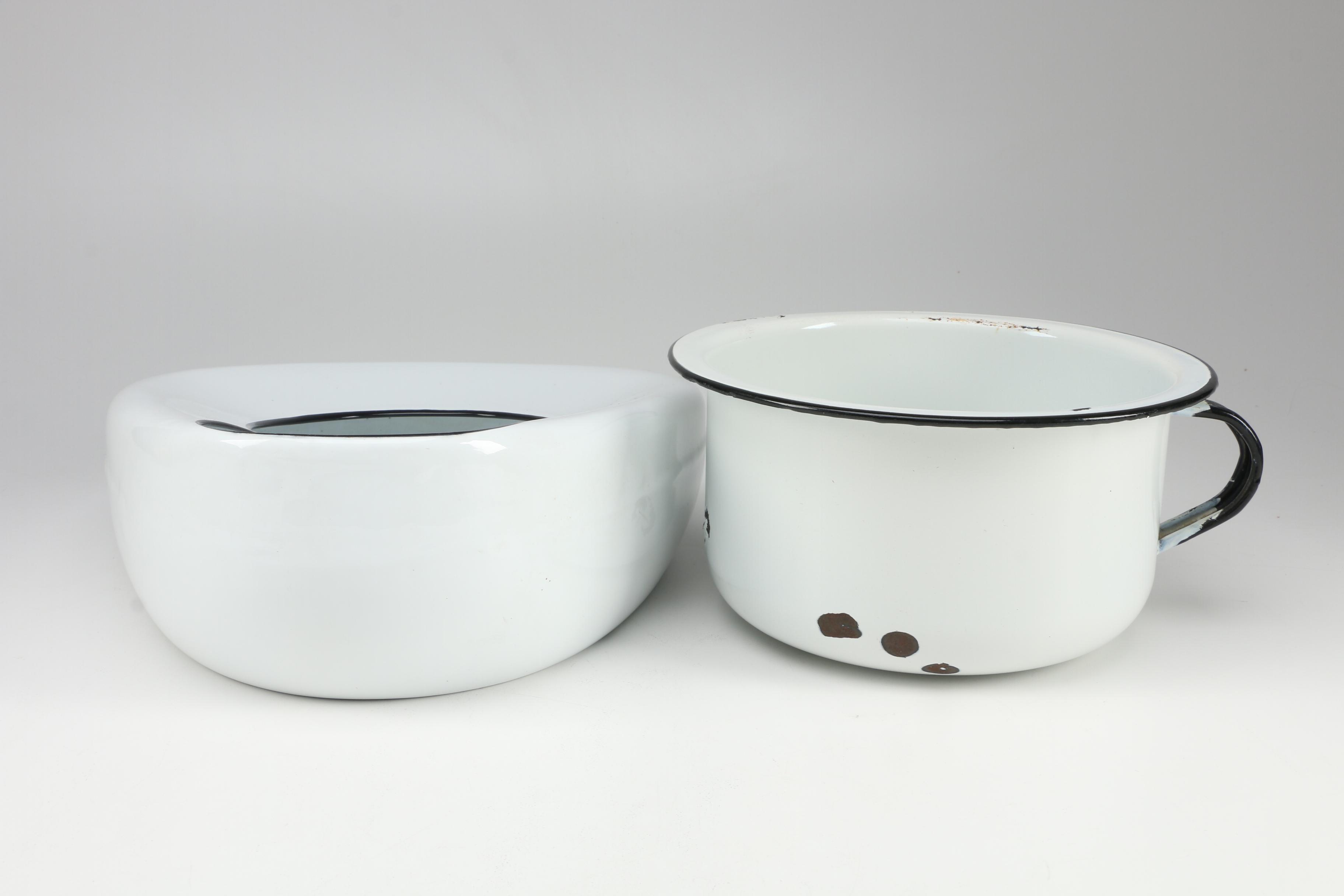 Vintage Enamel Bedpans and Urinals EBTH