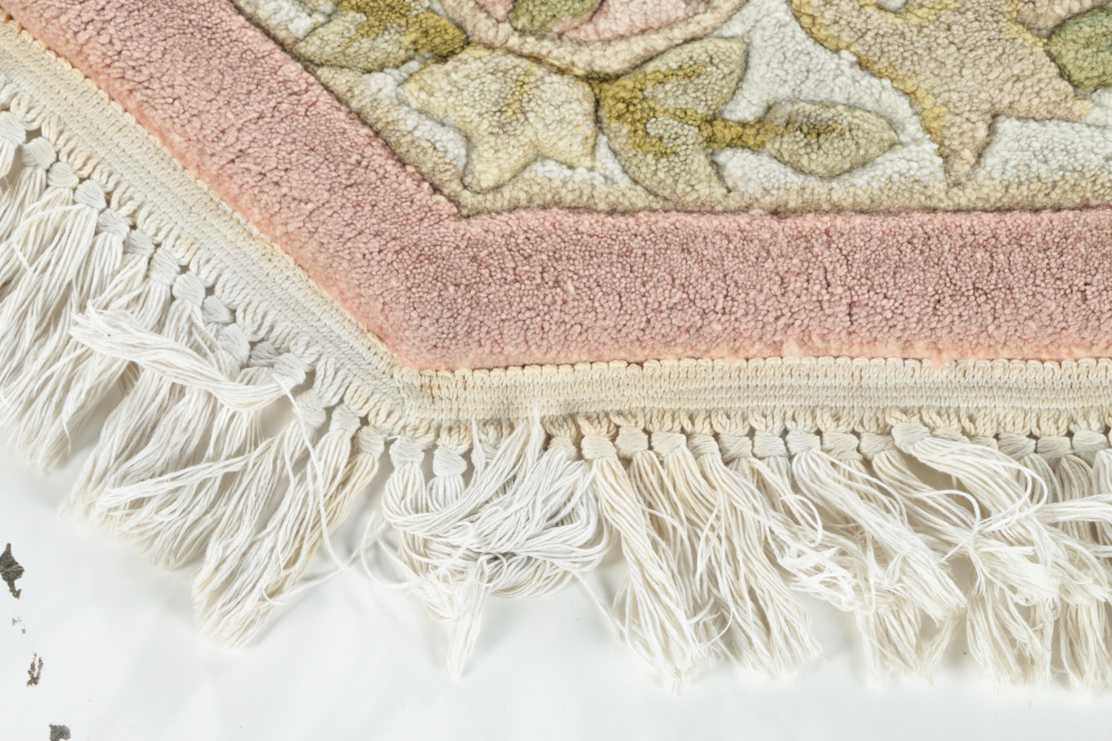 Tufted Chinese Carved Wool Octagonal Accent Rug EBTH