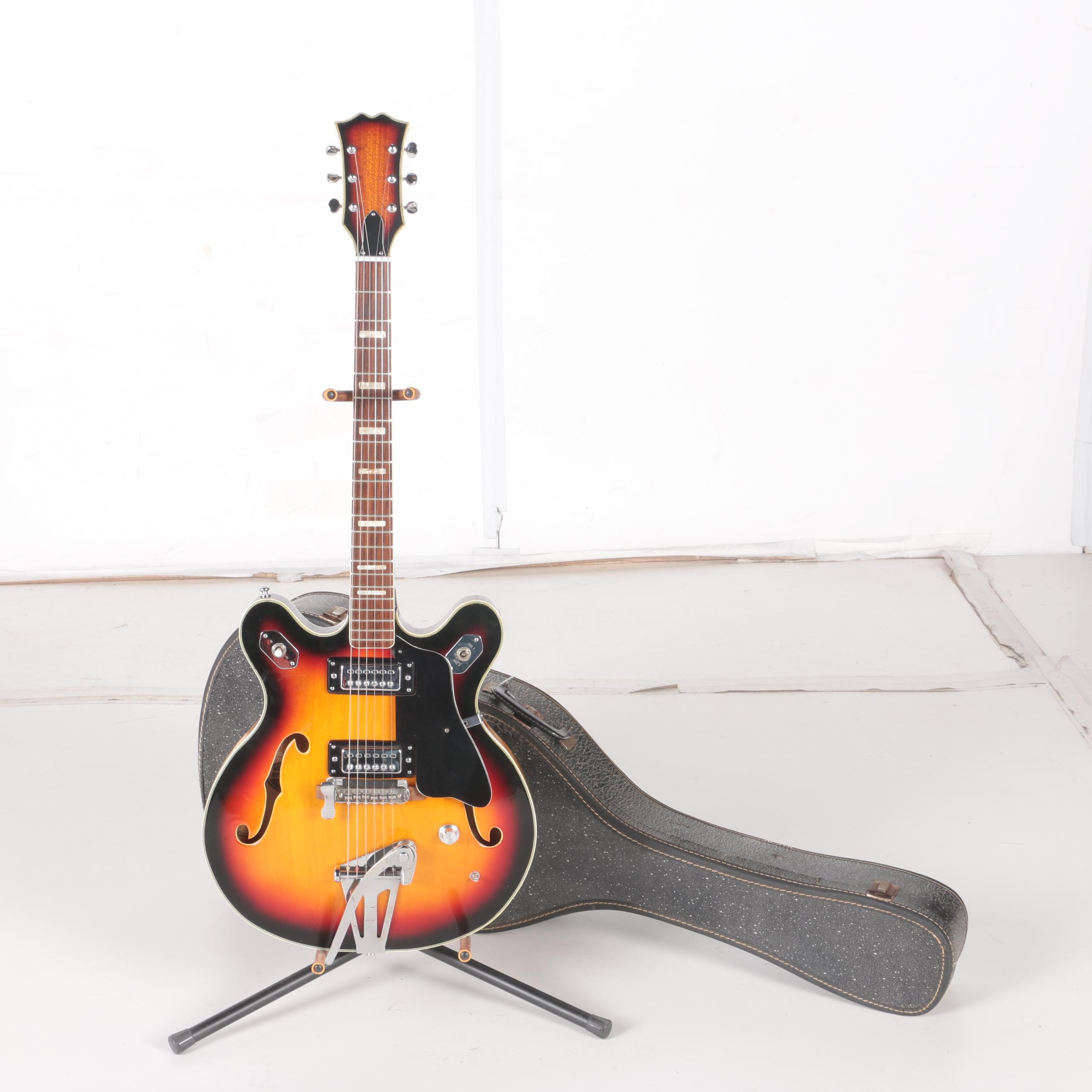 1960s Atlas SemiHollow Body Electric Guitar and Case EBTH