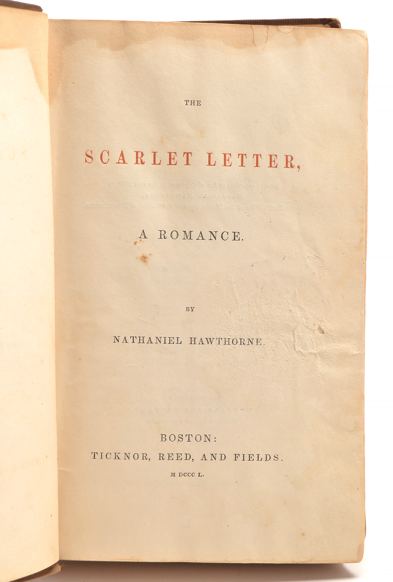 1850 First Edition "The Scarlet Letter" By Nathaniel Hawthorne | EBTH