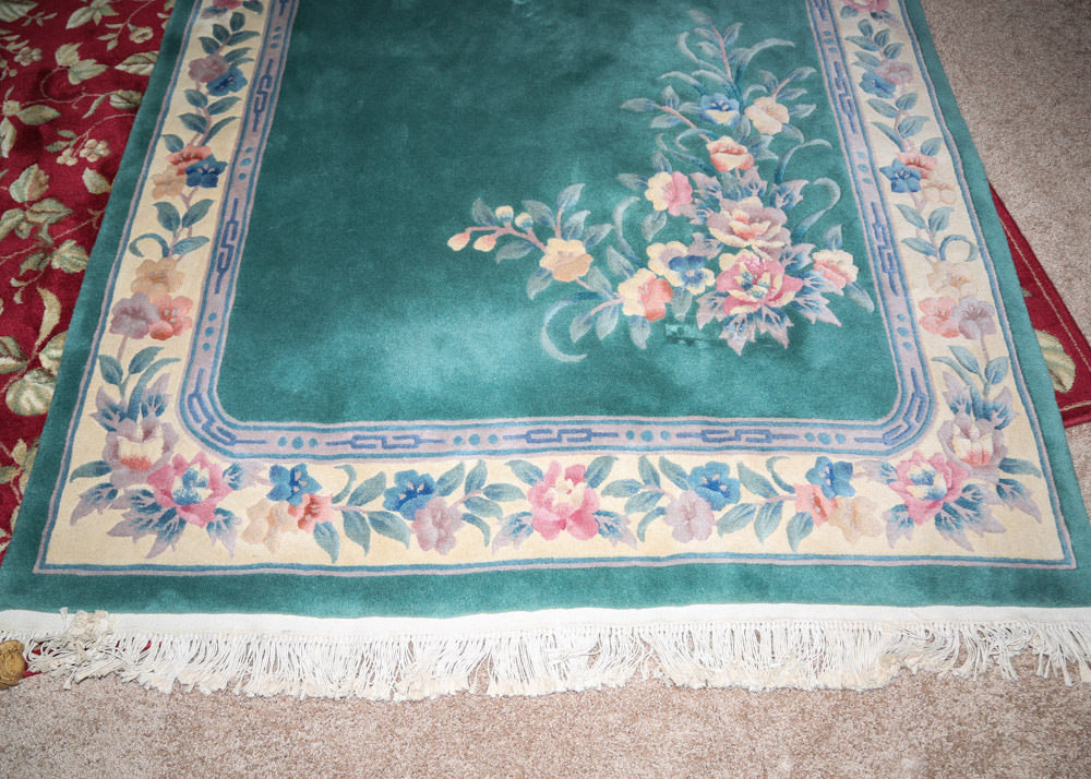 Carved Contemporary Chinese Wool Area Rug EBTH