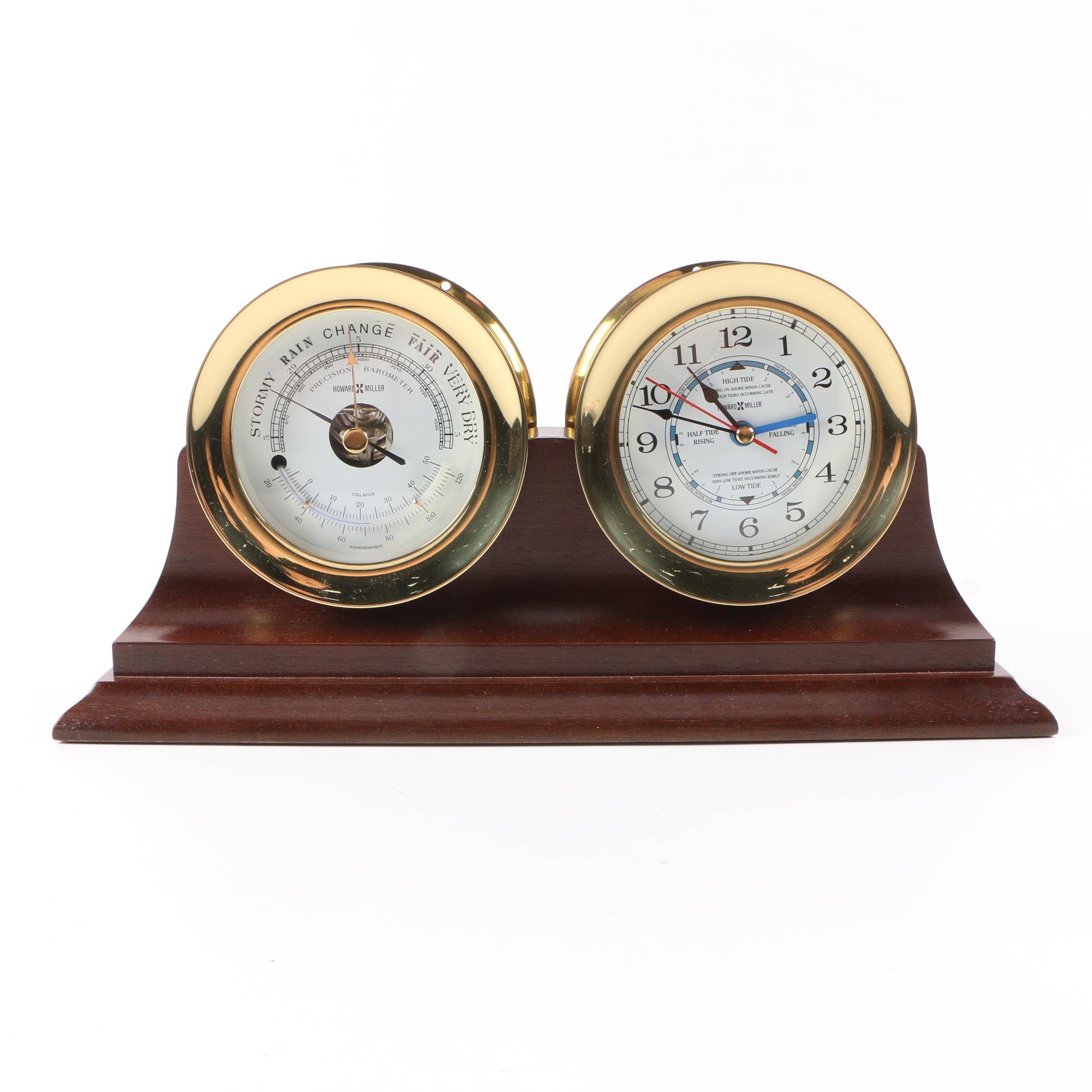 Howard Miller Tide and Time Clock and Barometer on Stands EBTH
