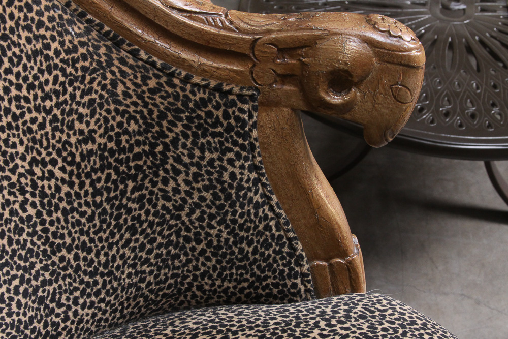 Cheetah Print Upholstered Swivel Bar Stools EBTH