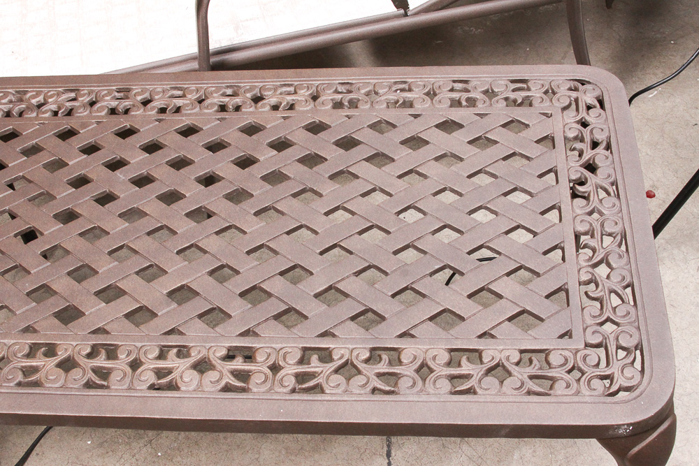 Outdoor Dark Brown Metal Coffee Table EBTH