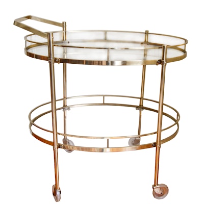 Mid Century Style Gold Bar Cart Mid Century Style Gold Bar Cart