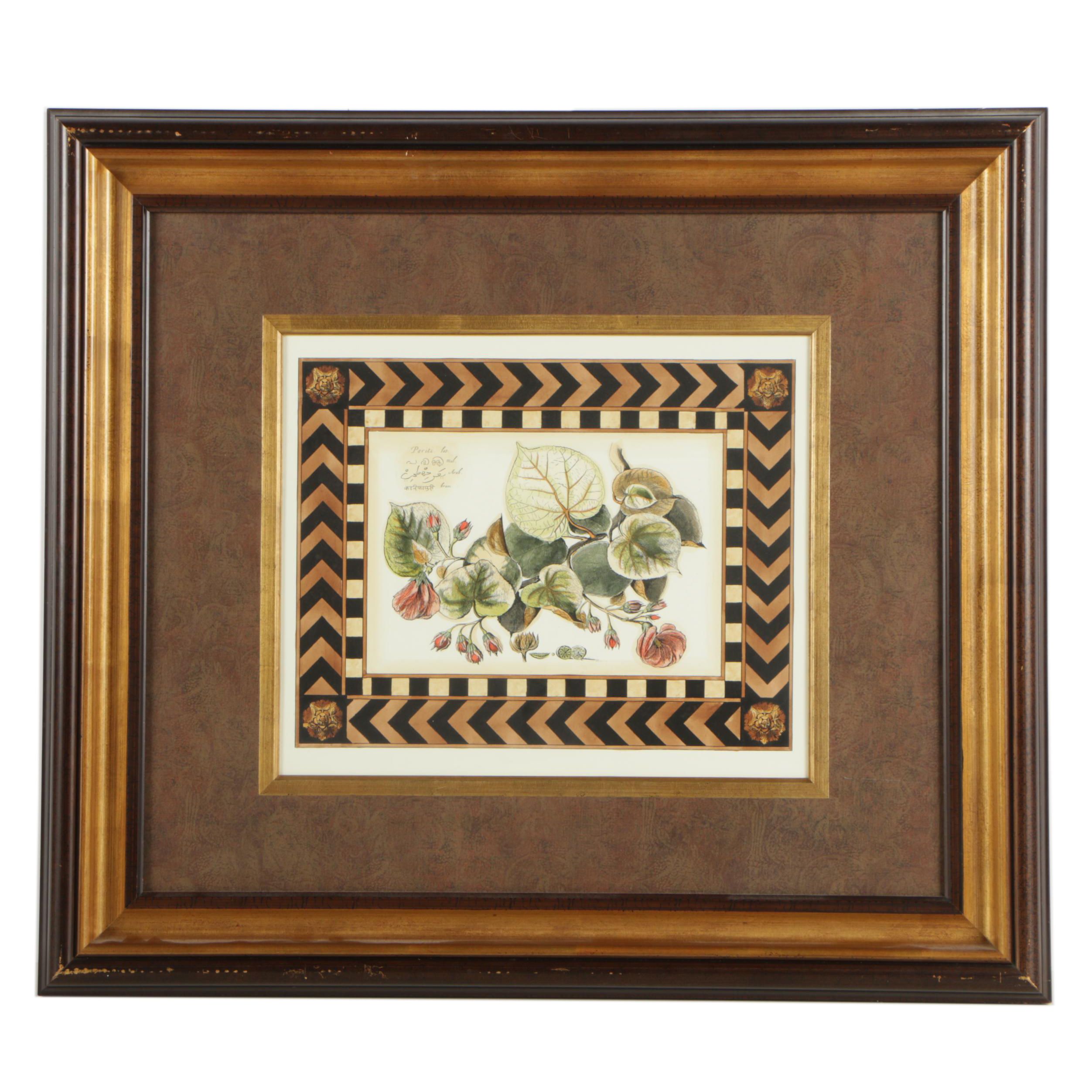 The Raschella Collection Botanical Hand Colored Lithograph Ebth