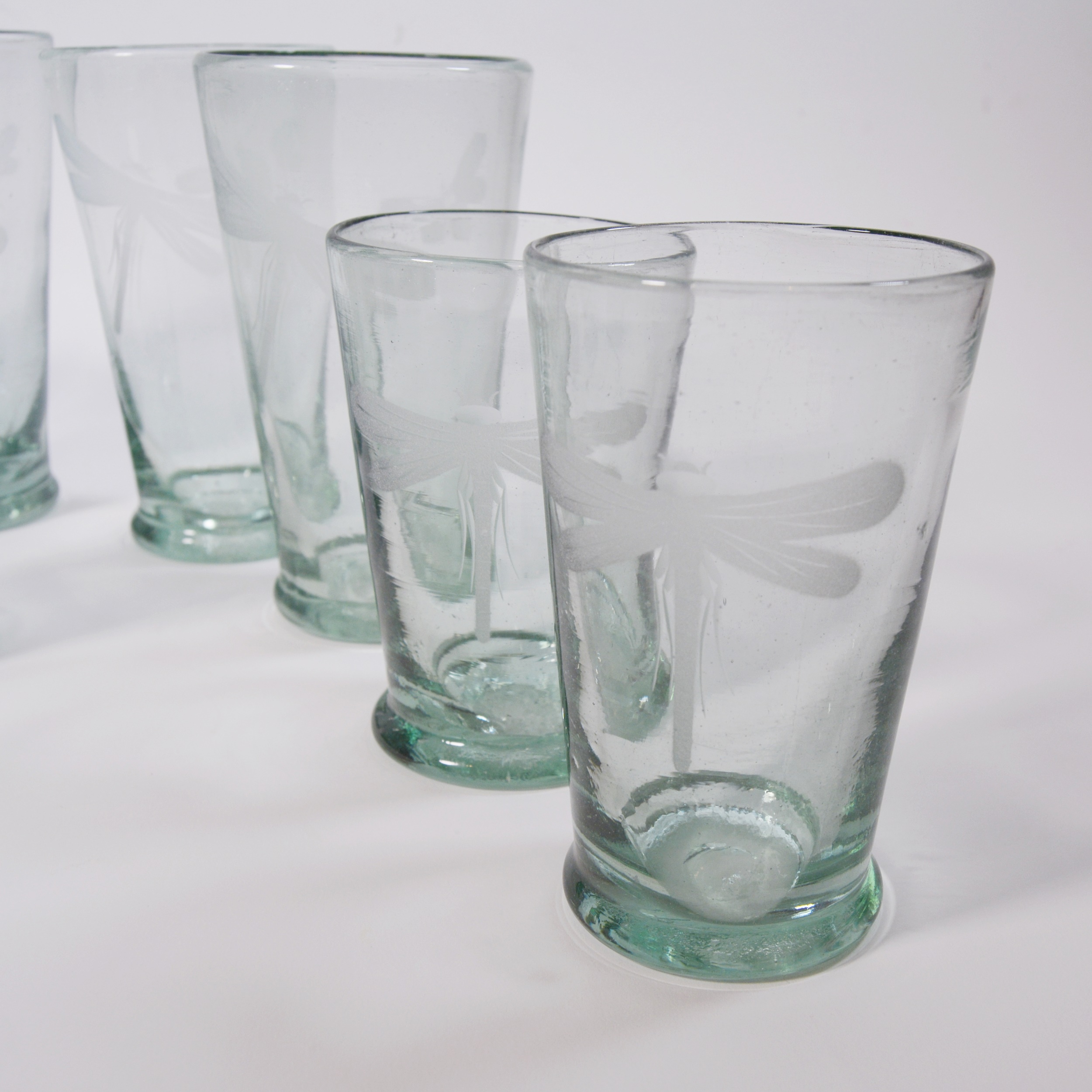 Mariposa Blown Glass Dragonfly Drinking Glasses EBTH