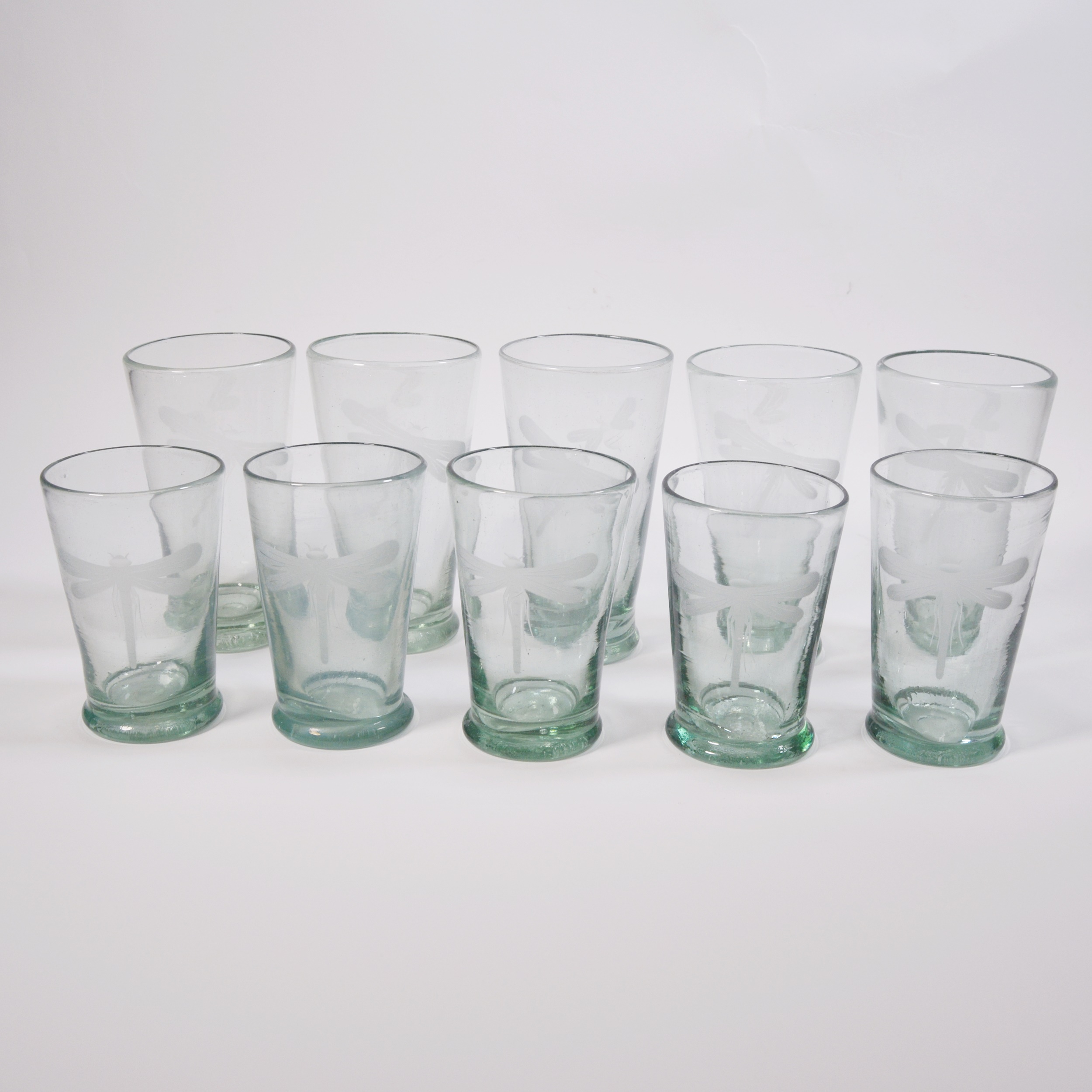 Mariposa Blown Glass Dragonfly Drinking Glasses EBTH