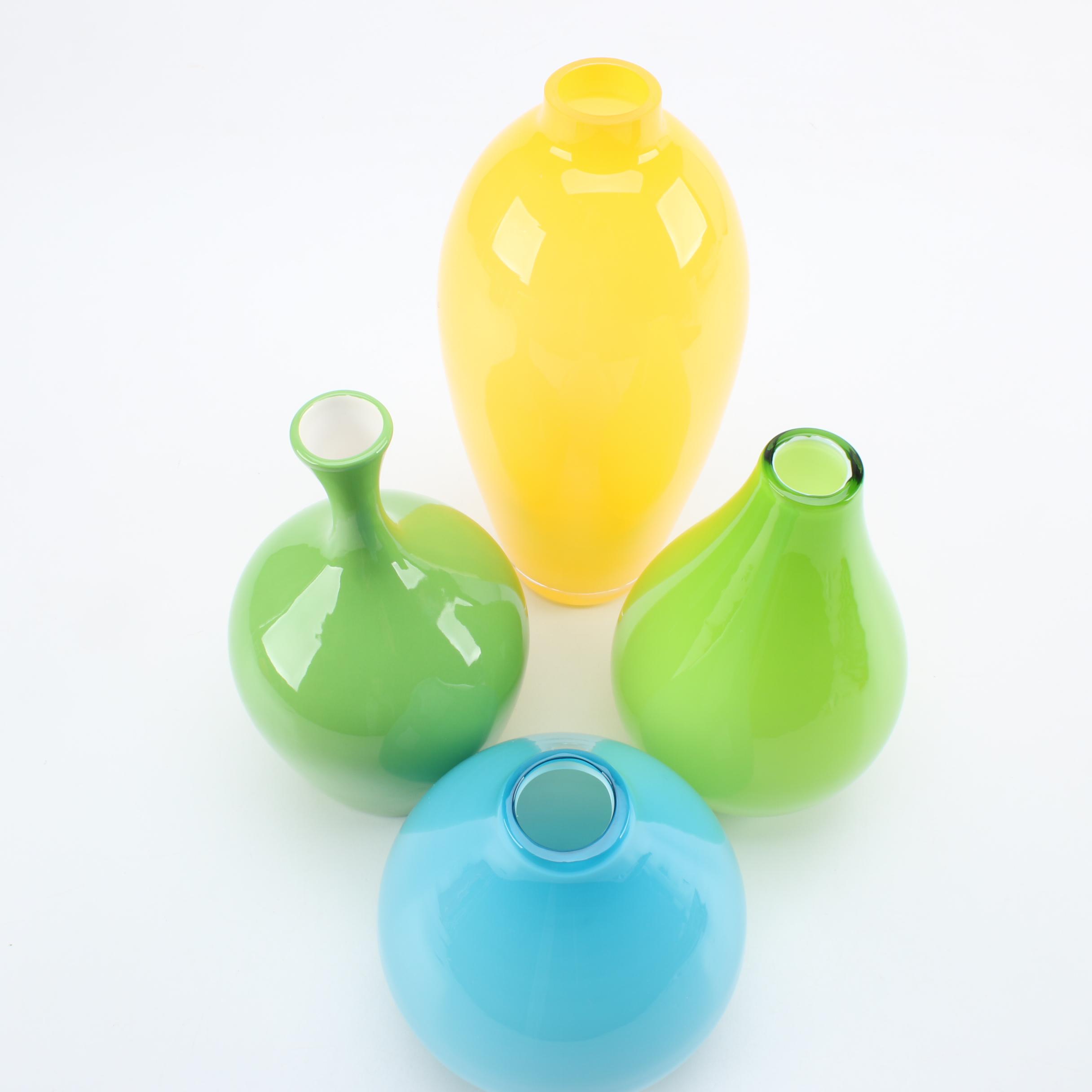 Crate & Barrel Colorful Glass and Ceramic Vase Set EBTH