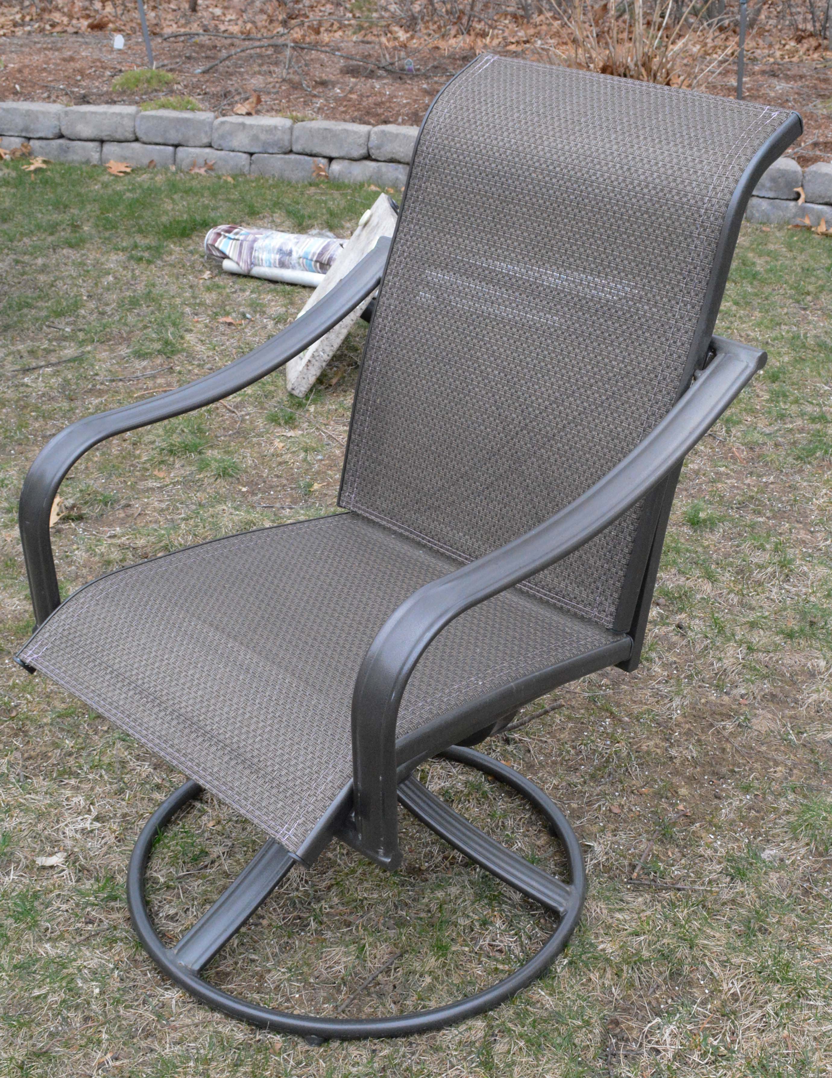 Martha Stewart Living Patio Table and Chairs with Umbrella and Stand EBTH