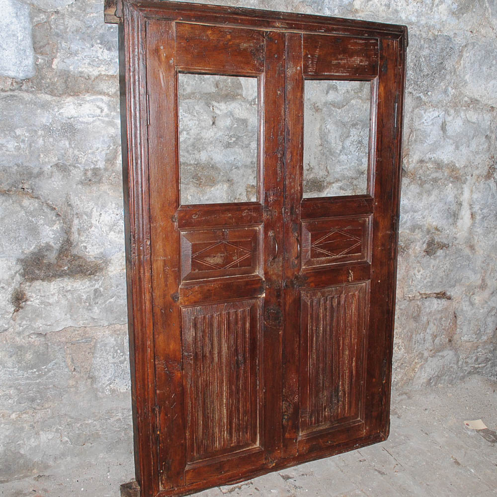 Antique Wooden French Doors With Original Hardware and Framing EBTH