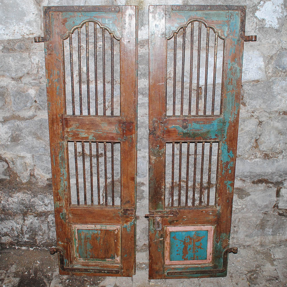 Wood And Iron Barred Security Doors Ebth