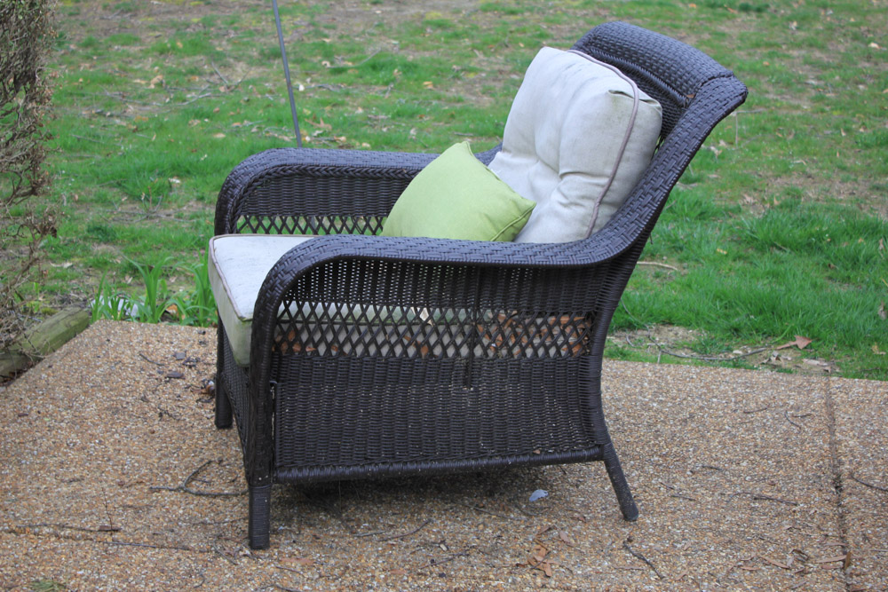 TwoPiece Woven Plastic Patio Furniture Set EBTH