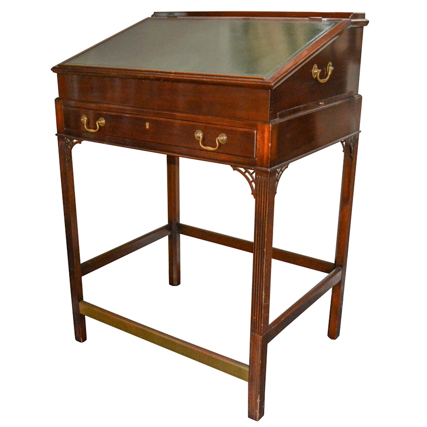Vintage Chippendale Style Mahogany Standing Desk By Kittinger Ebth