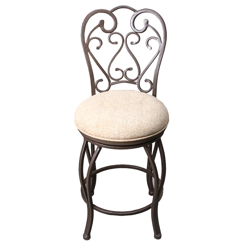 Magnolia Scrolled Metal Barstool By Pastel Furniture Ebth