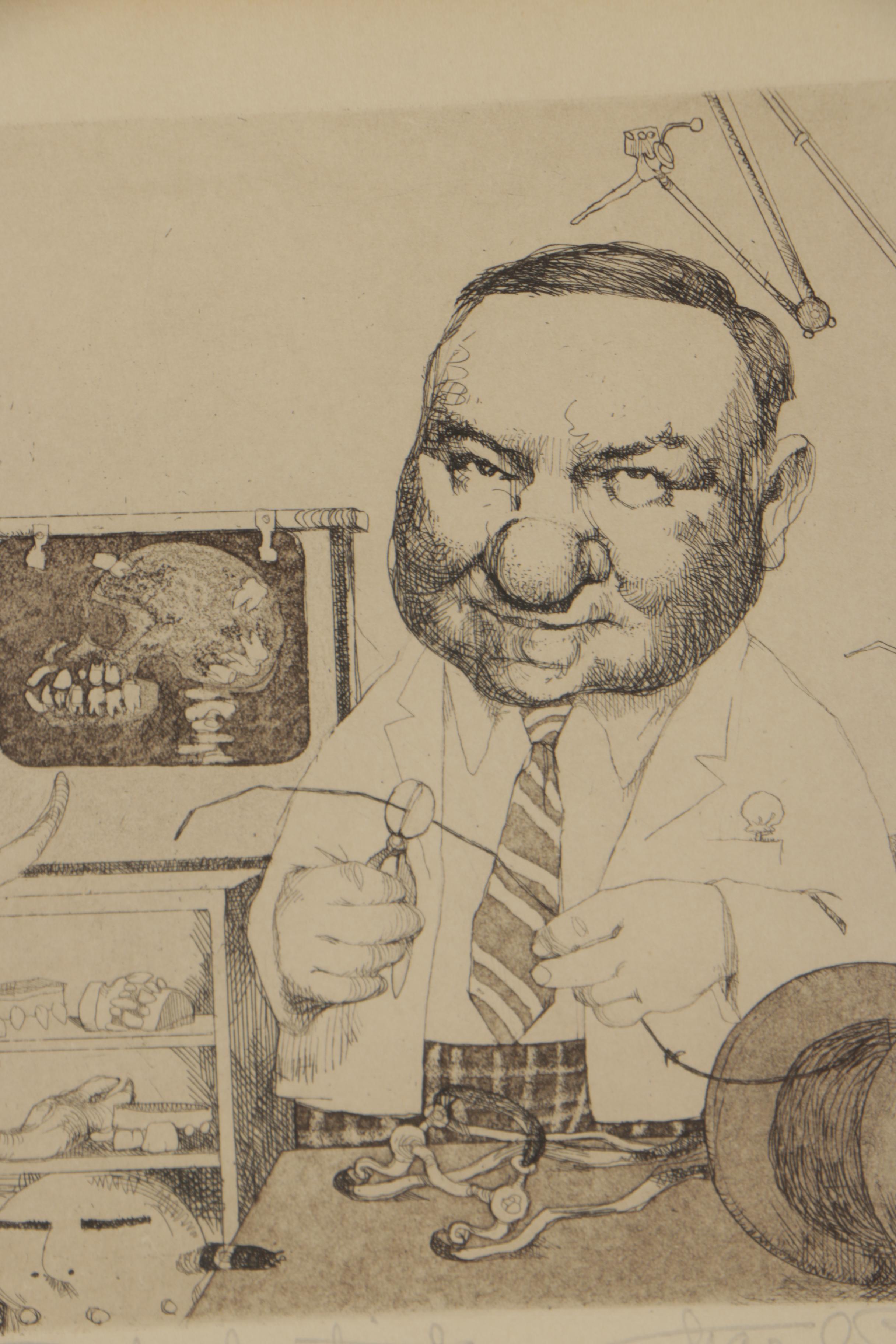 Charles Bragg Aquatint Etching "Orthodontist" EBTH