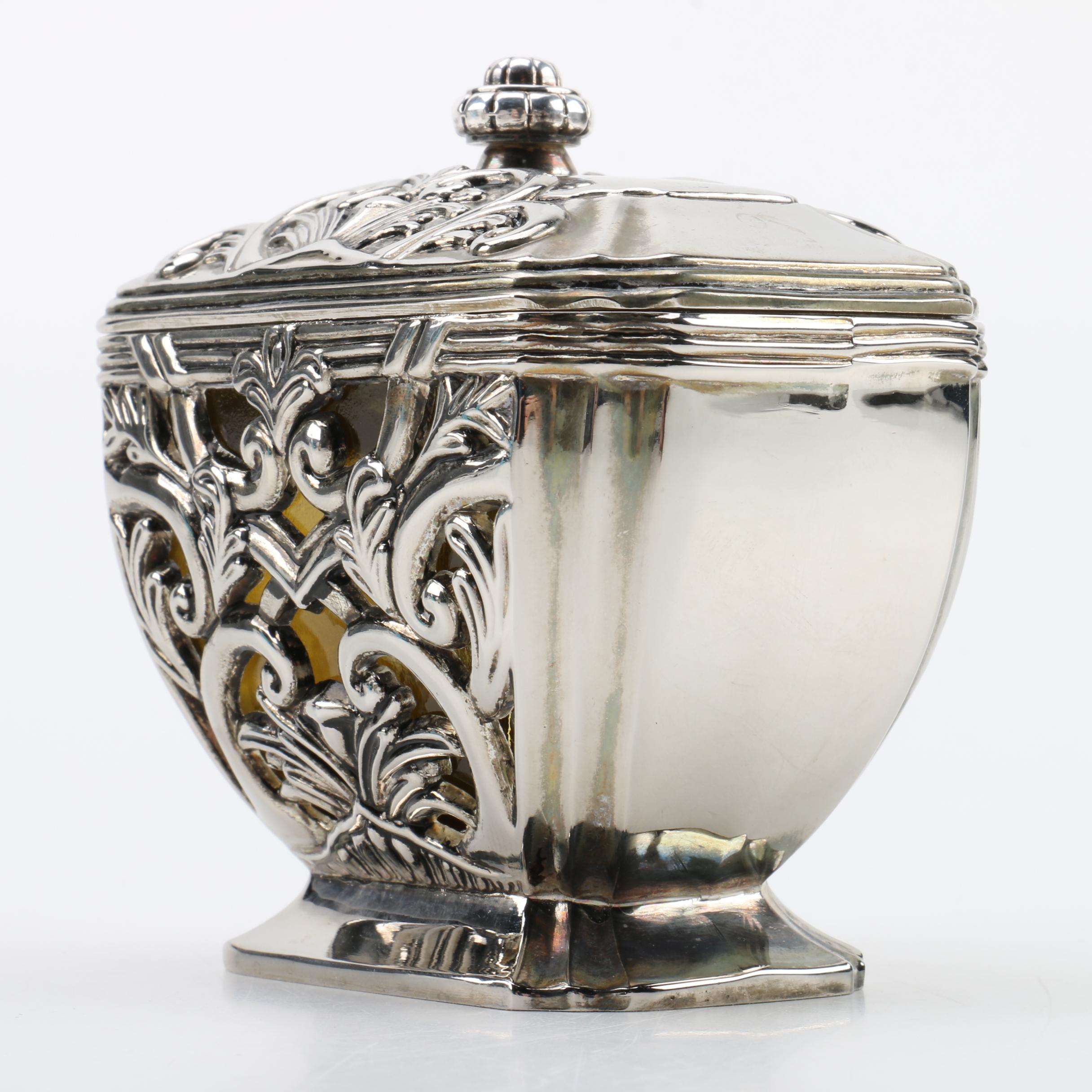 Godinger SilverPlated and Glass Creamer and Sugar Bowl Set EBTH