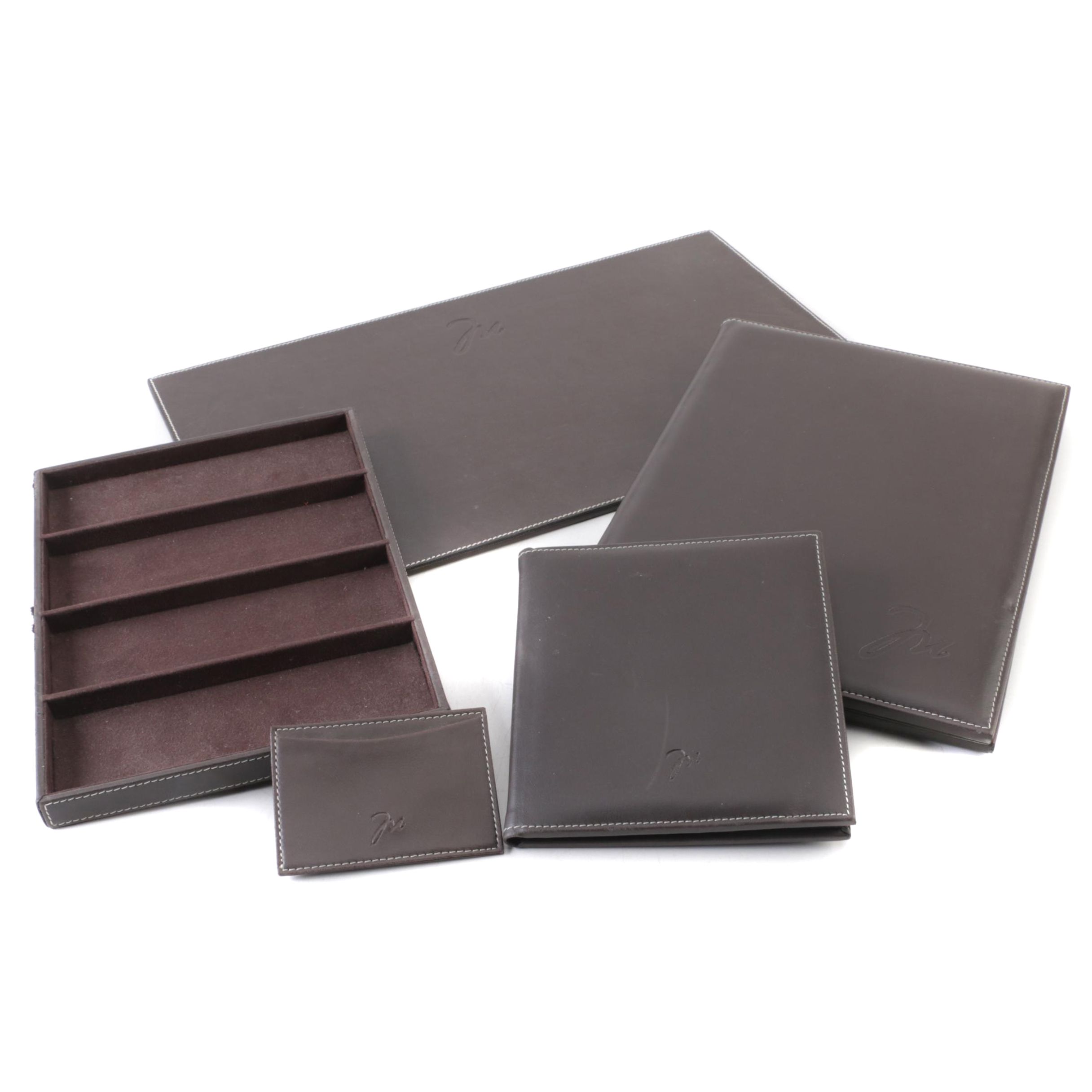 Faux Leather Desk Set Ebth