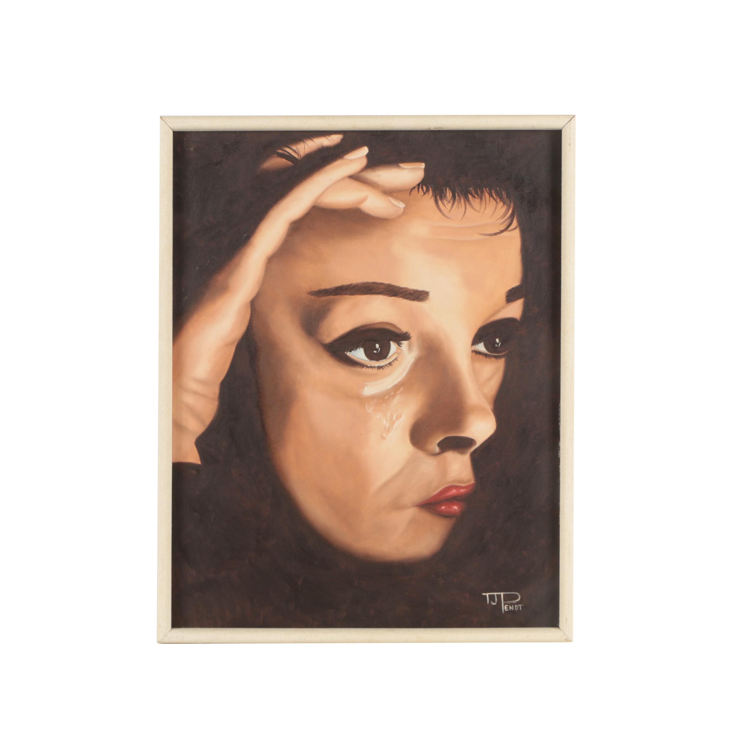 T. J. Pendt Oil Painting After Douglas Kirkland Photograph of Judy