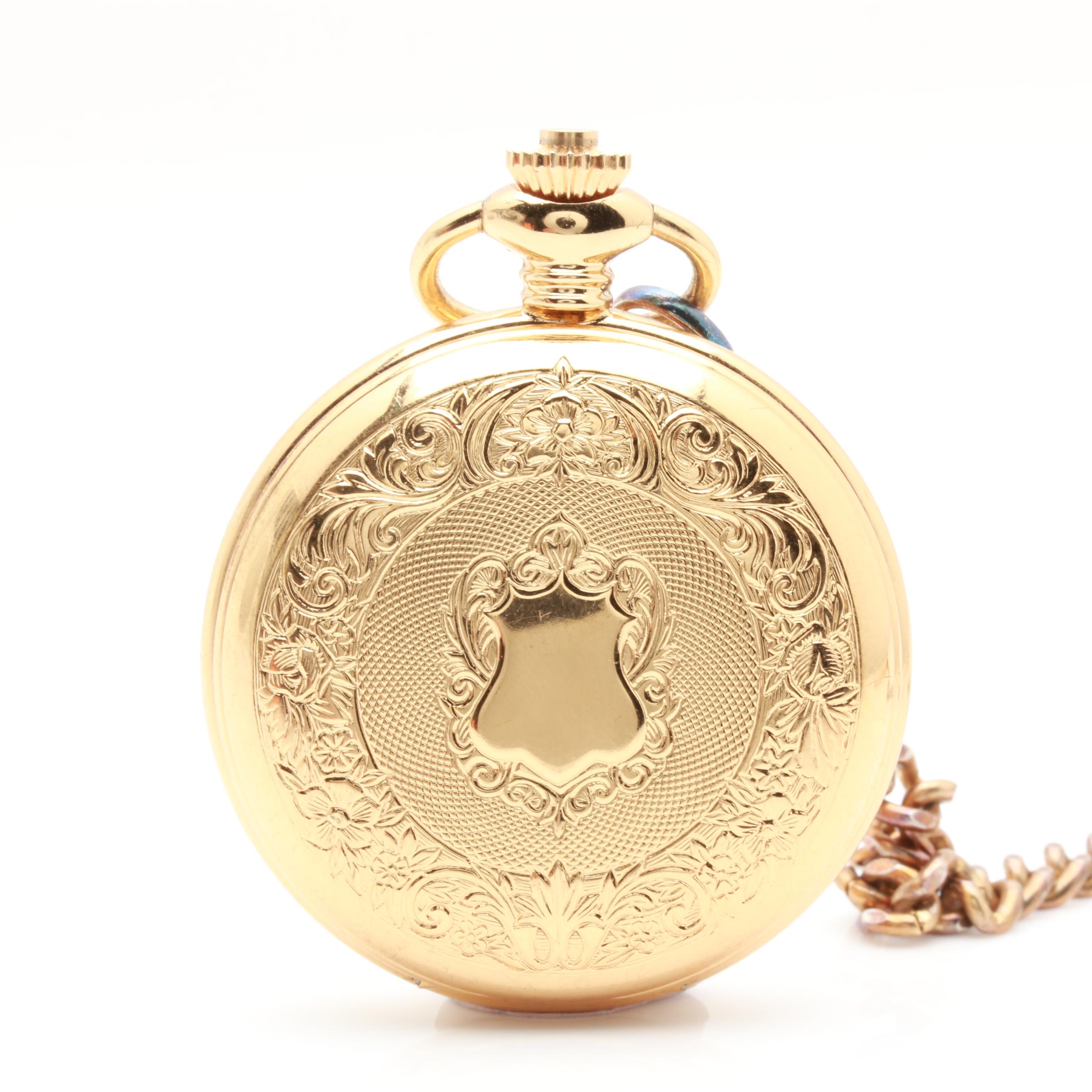 Majestron GoldTone Pocket Watch with Providence Cutlery Co. Pocket