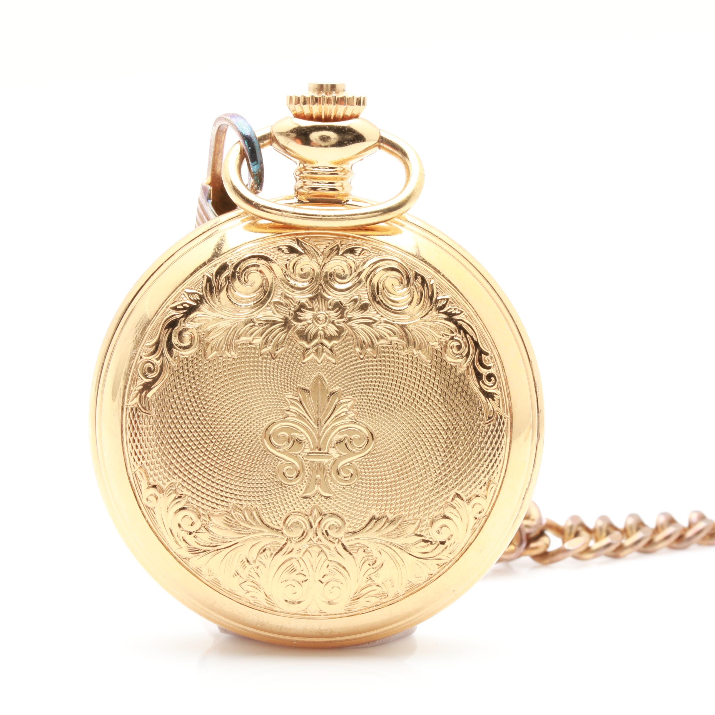 Majestron GoldTone Pocket Watch with Providence Cutlery Co. Pocket