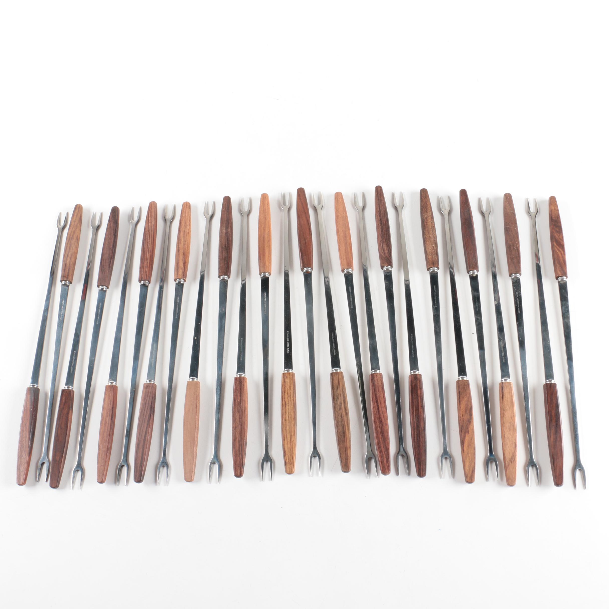 Vintage Fondue Forks with Wood Handles EBTH