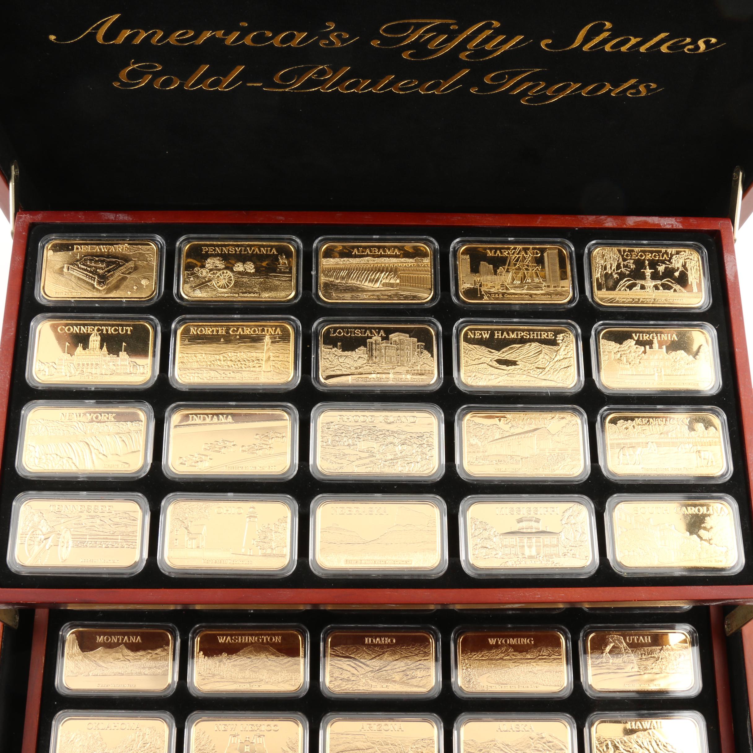 "America's Fifty States GoldPlated Ingots" Set EBTH