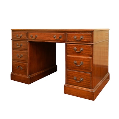 Vintage Desks, Antique Desks And Used Desks Auction : EBTH Vintage Georgian Style Executive Desk by Paine - Vintage Desks, Antique Desks And Used Desks Auction : EBTH