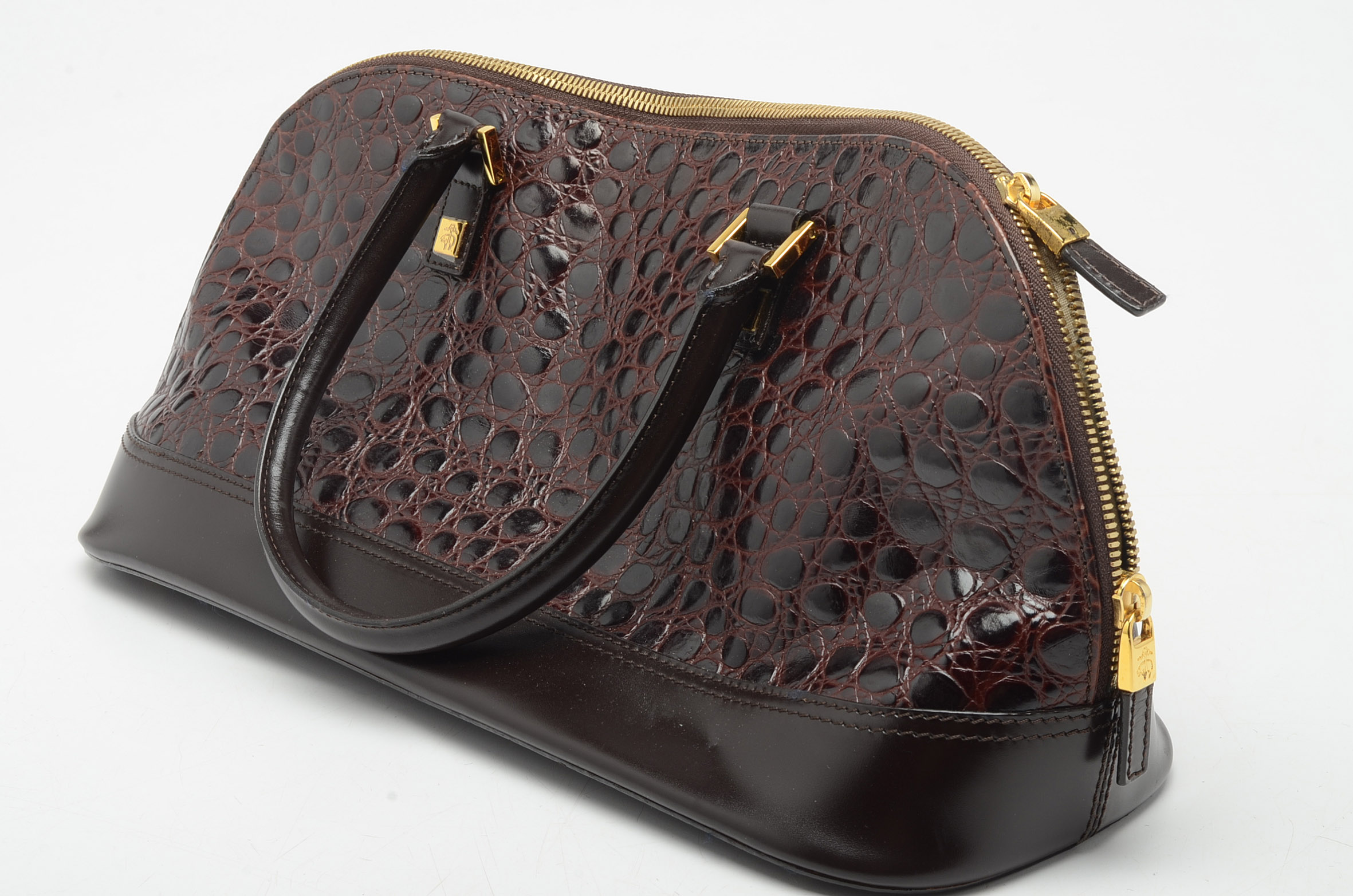 Brooks Brothers Alligator Brown Leather Handbag EBTH