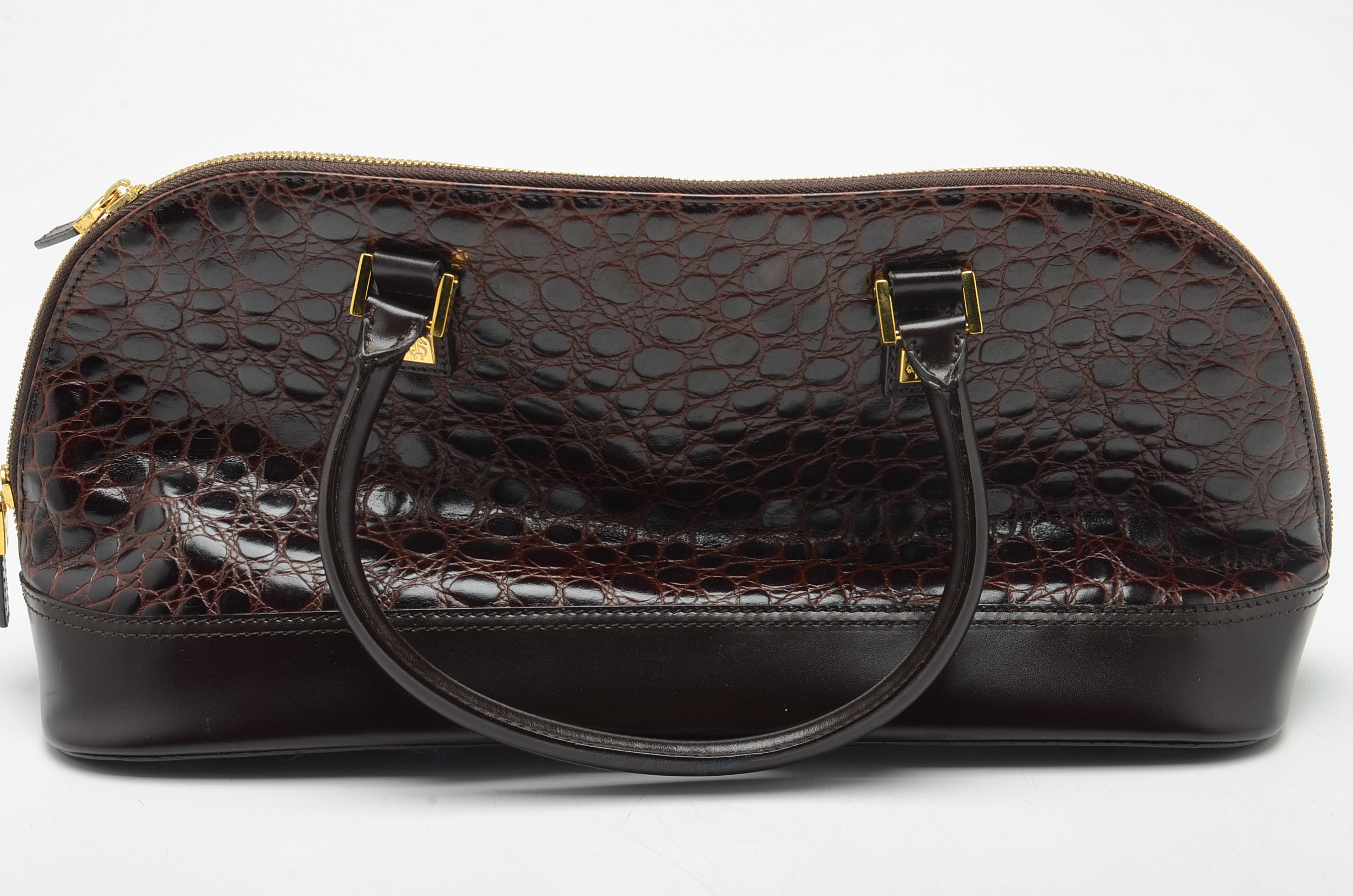 Brooks Brothers Alligator Brown Leather Handbag EBTH