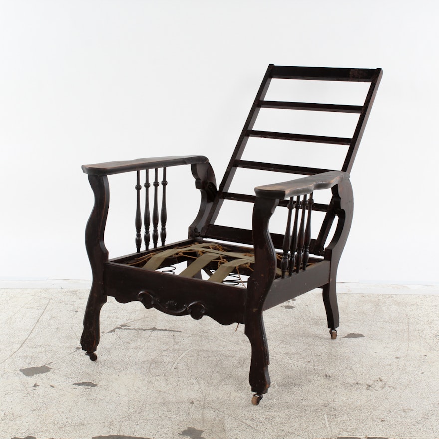 Antique Reclining Chair By Cook & Co. : EBTH - Antique Reclining Chair By Cook & Co. : EBTH