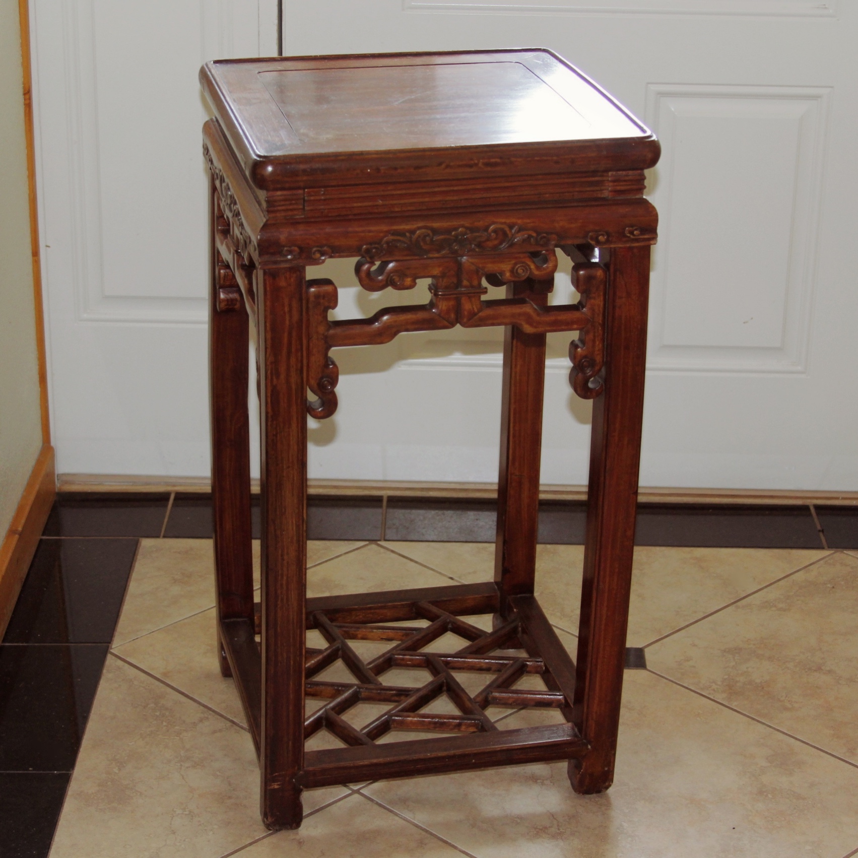 Vintage Chinese Carved Accent Table EBTH