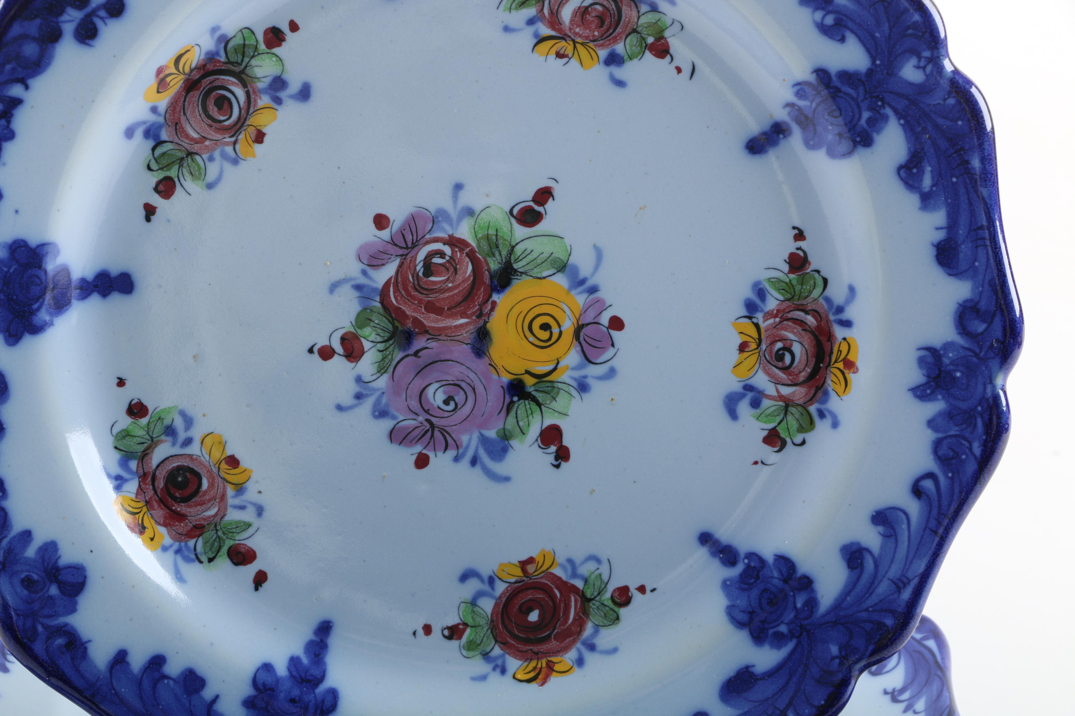 Alcobaca Vestal Floral Portuguese Pottery Dinner Plates EBTH