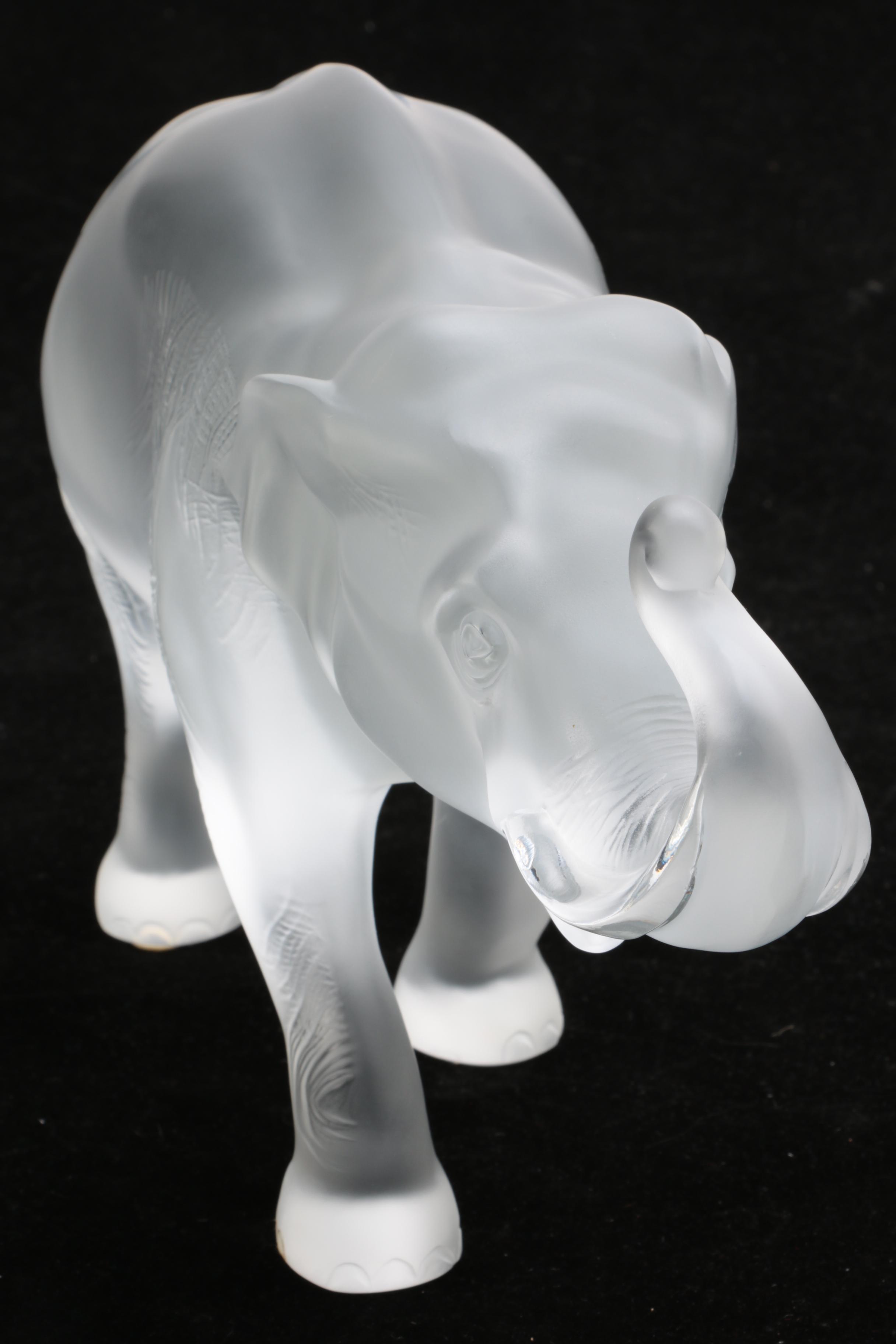 Lalique Crystal Elephant Figurine EBTH