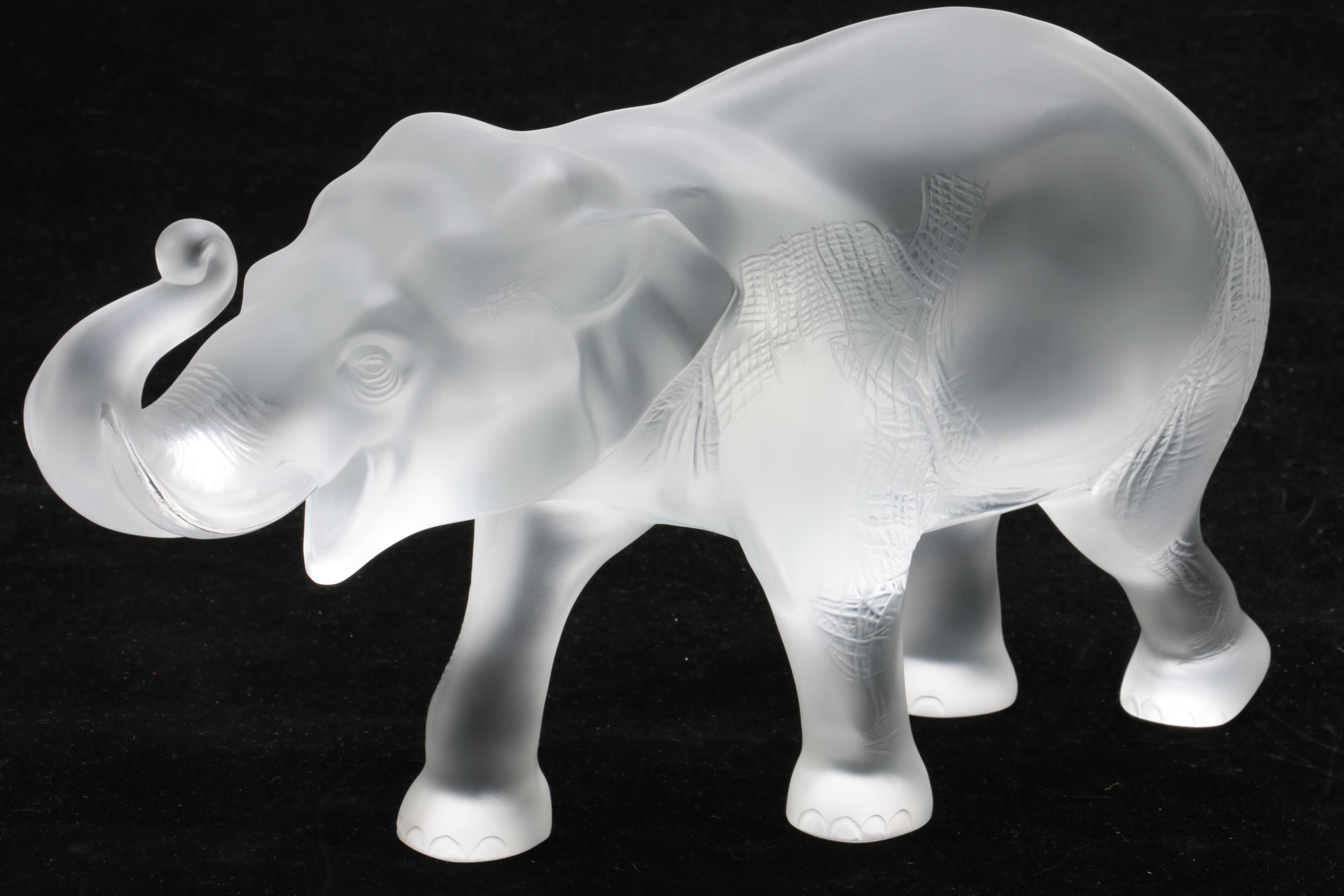 Lalique Crystal Elephant Figurine EBTH