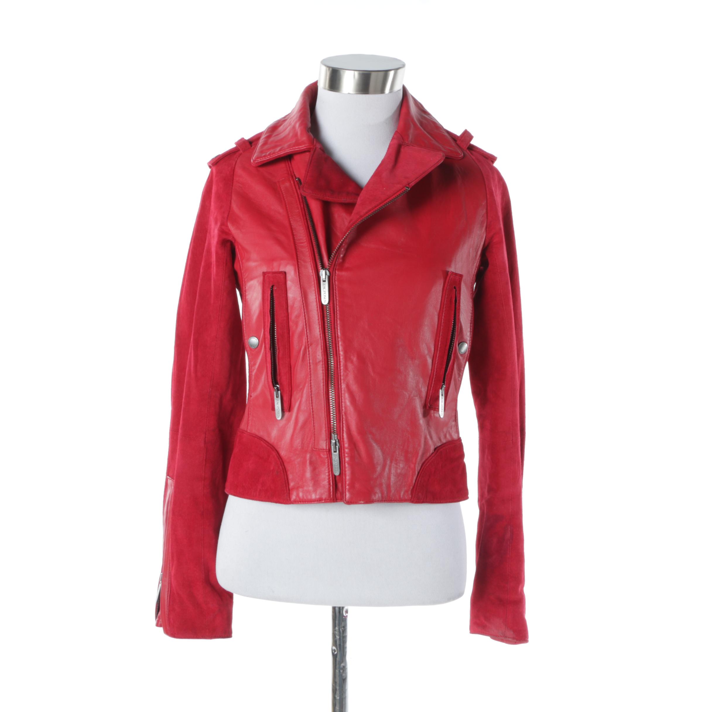 target red leather jacket