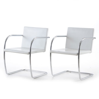 Pair of Mid Century Modern Knoll Brno Tubular Style Chairs Pair of Mid Century Modern Knoll Brno Tubular Style Chairs