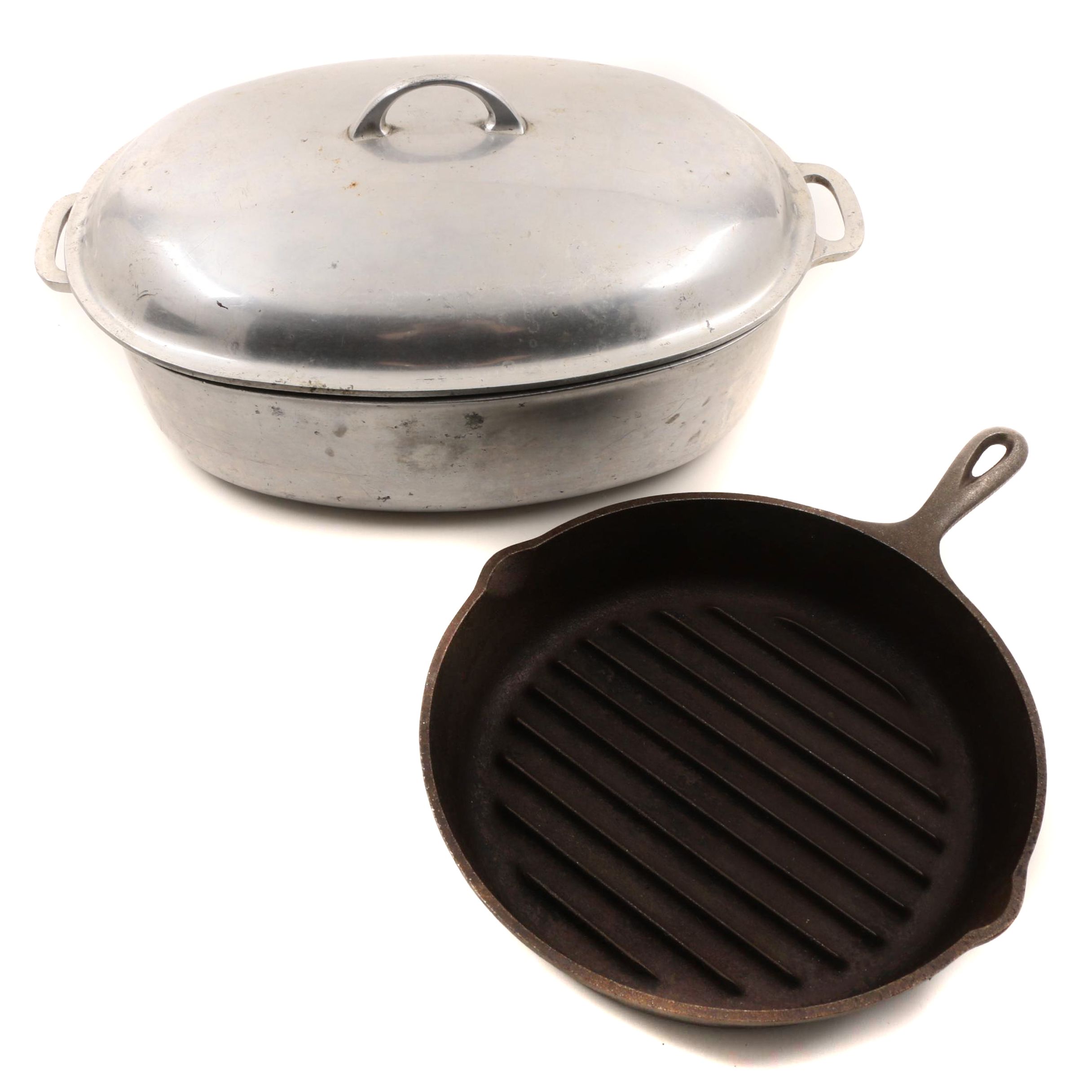 GRISWOLD CAST ALUMINUM OVAL ROASTER 