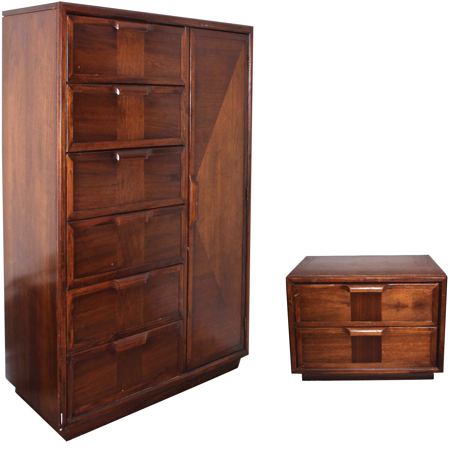 Cherry Wood Wardrobe Dresser Set Ebth