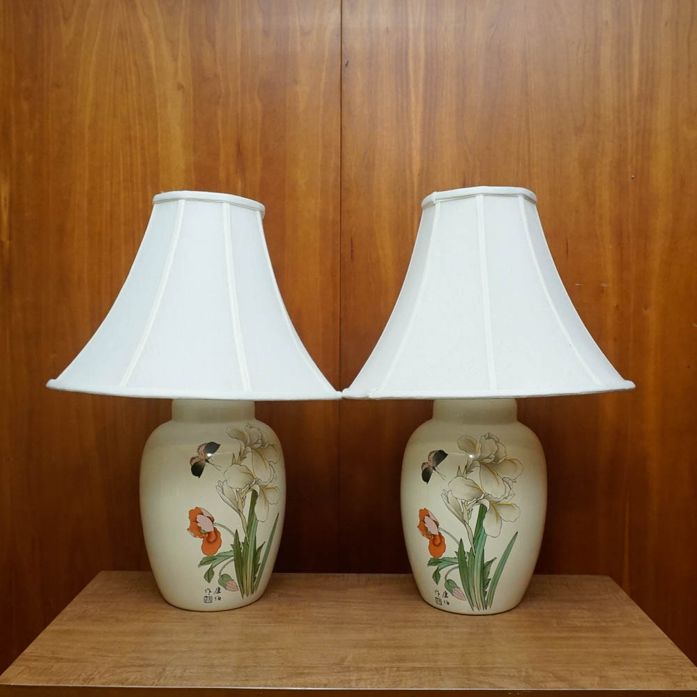 floral ceramic table lamps