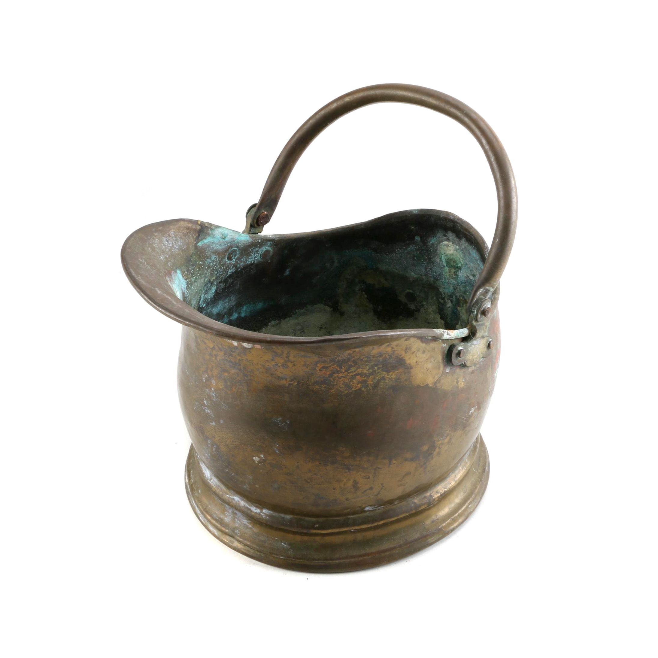 Brass Fireplace Ash Bucket EBTH