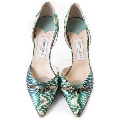 Jimmy Choo London Printed Silk Pumps Jimmy Choo London Printed Silk Pumps